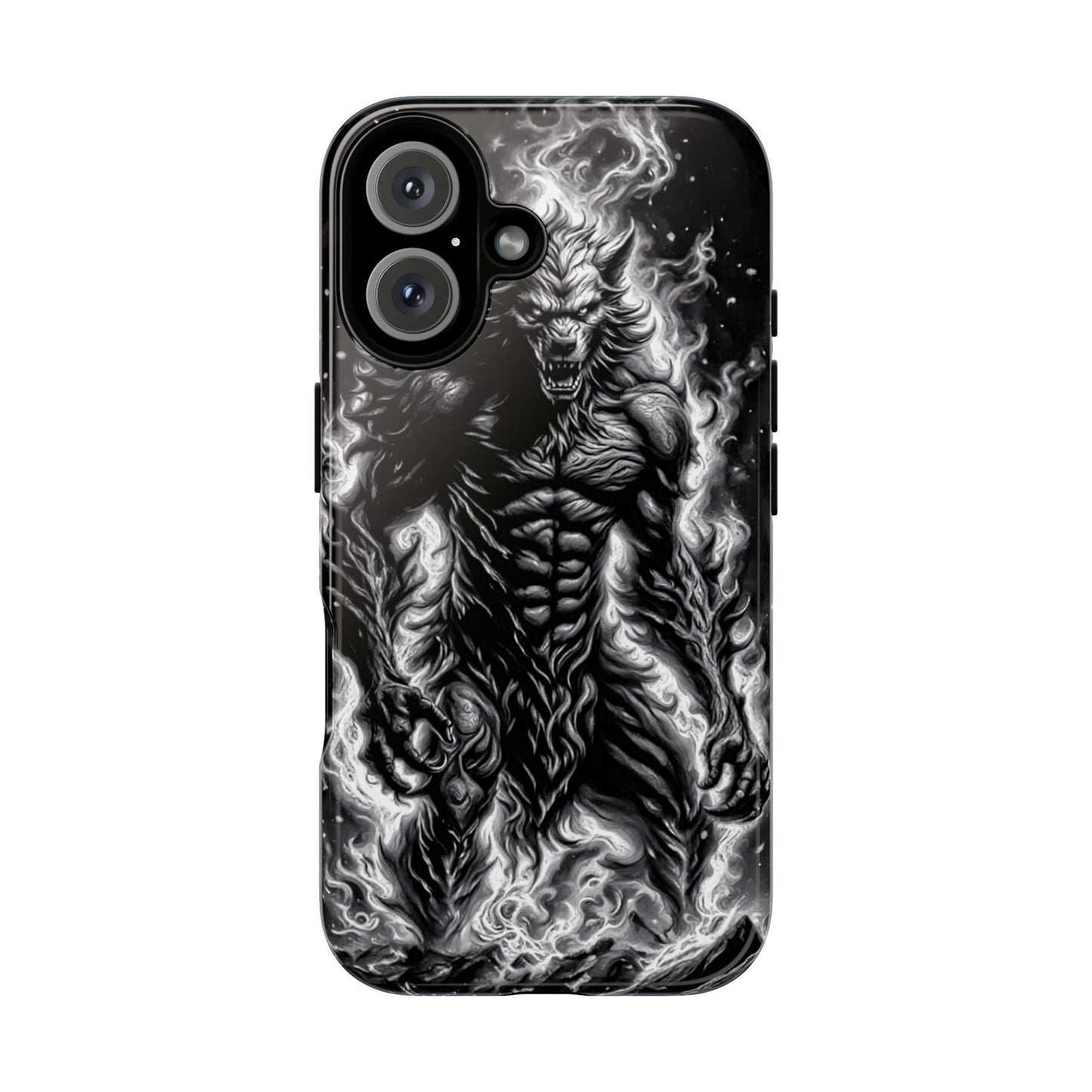 Wolf On Fire Tough Phone Case