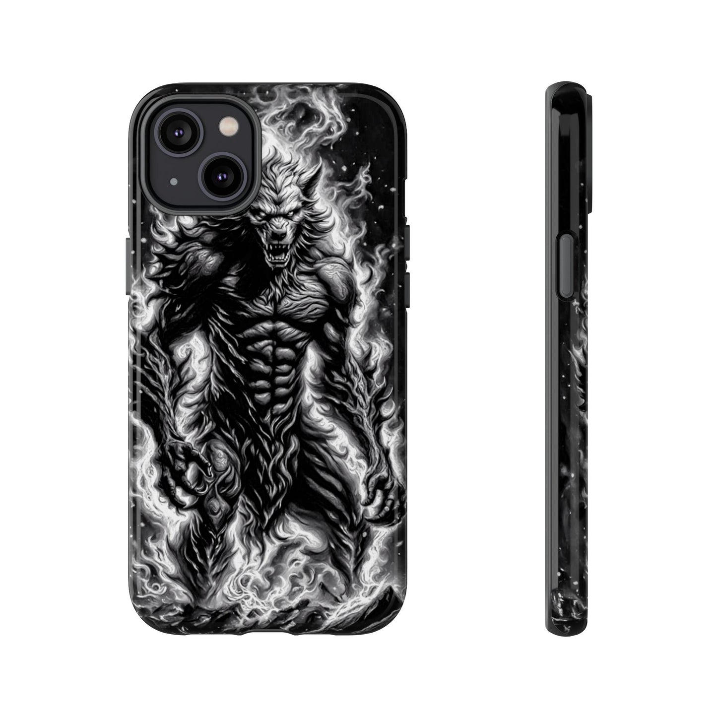 Wolf On Fire Tough Phone Case