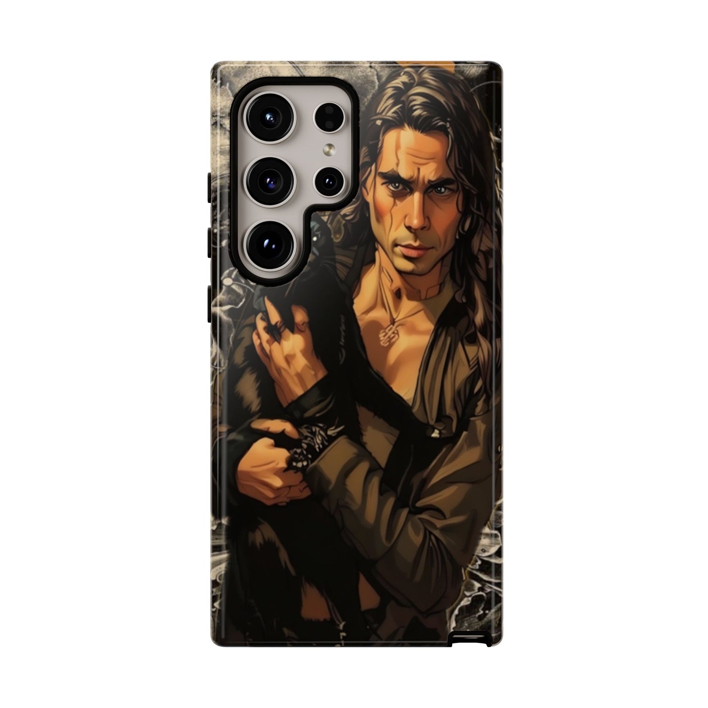 Black Cat Goth Man Tough Phone Case