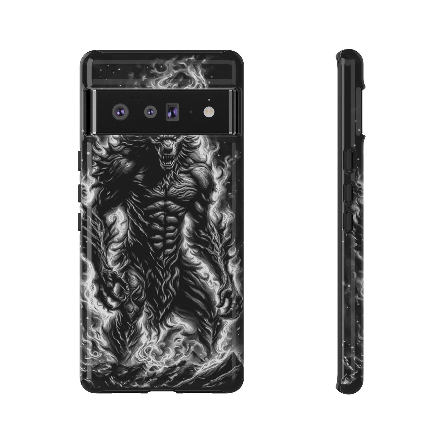 Wolf On Fire Tough Phone Case