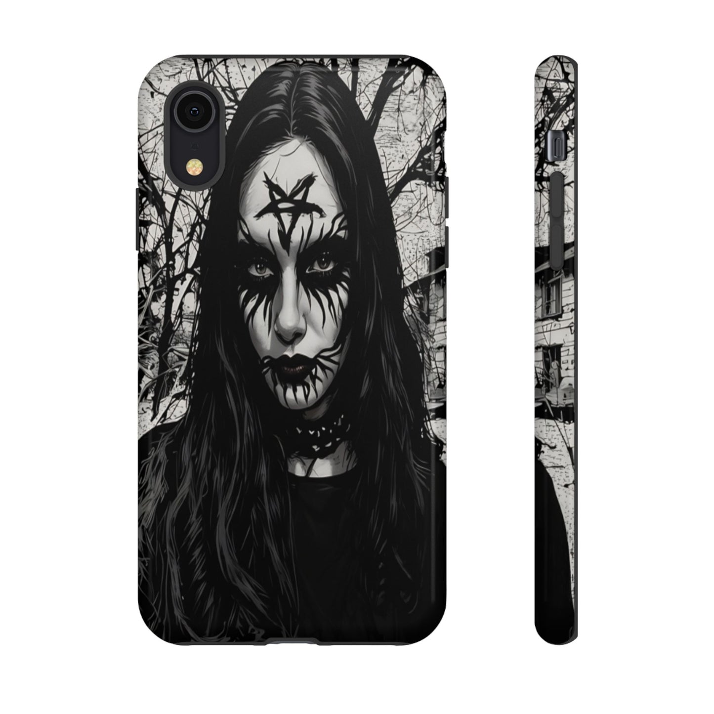 Black Metal Face Tough Phone Case