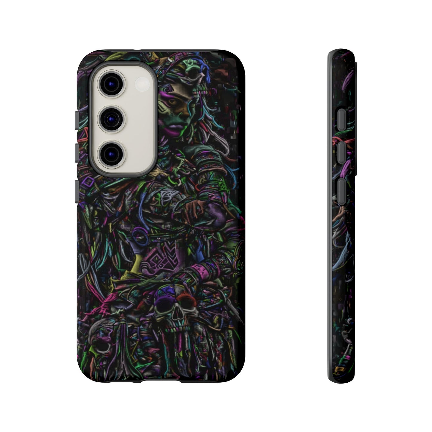 Girl With Skulls Tough Phone Case