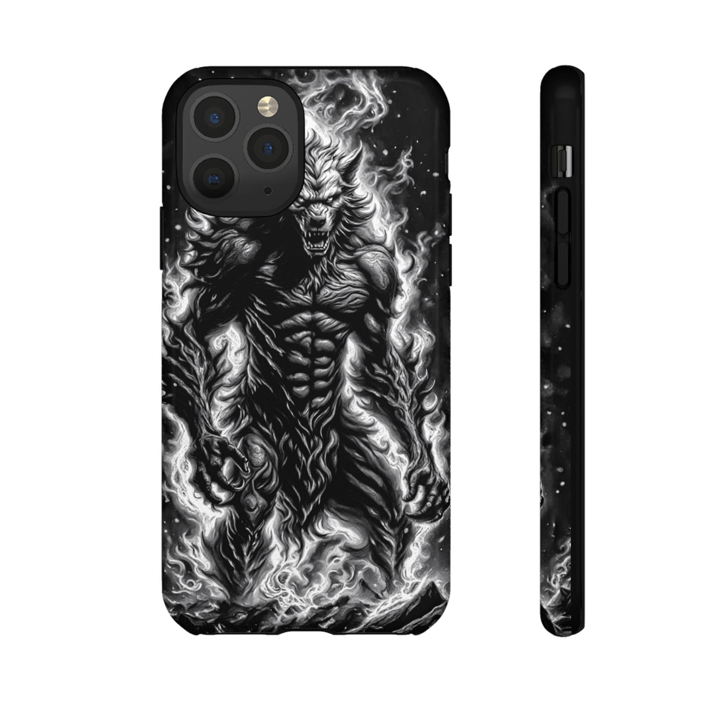 Wolf On Fire Tough Phone Case