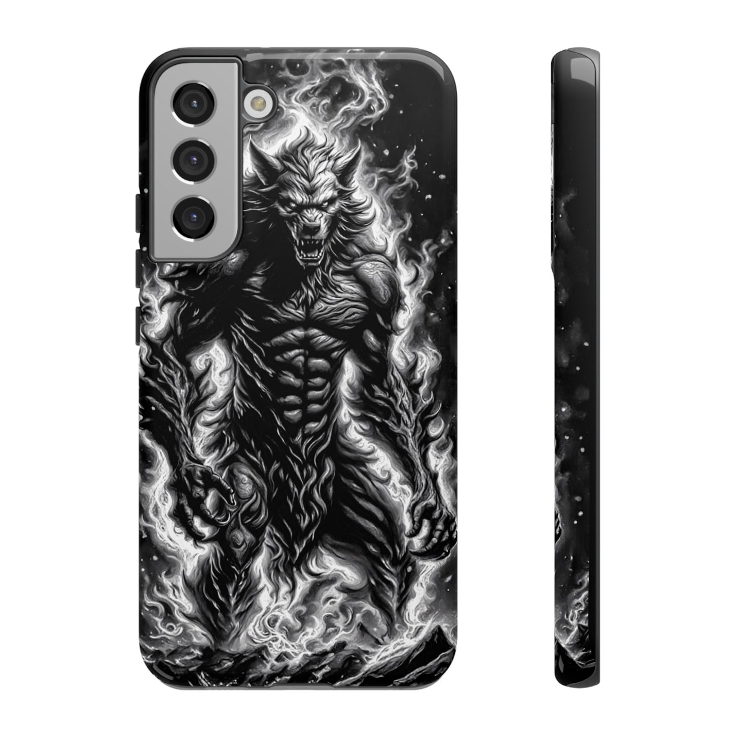 Wolf On Fire Tough Phone Case