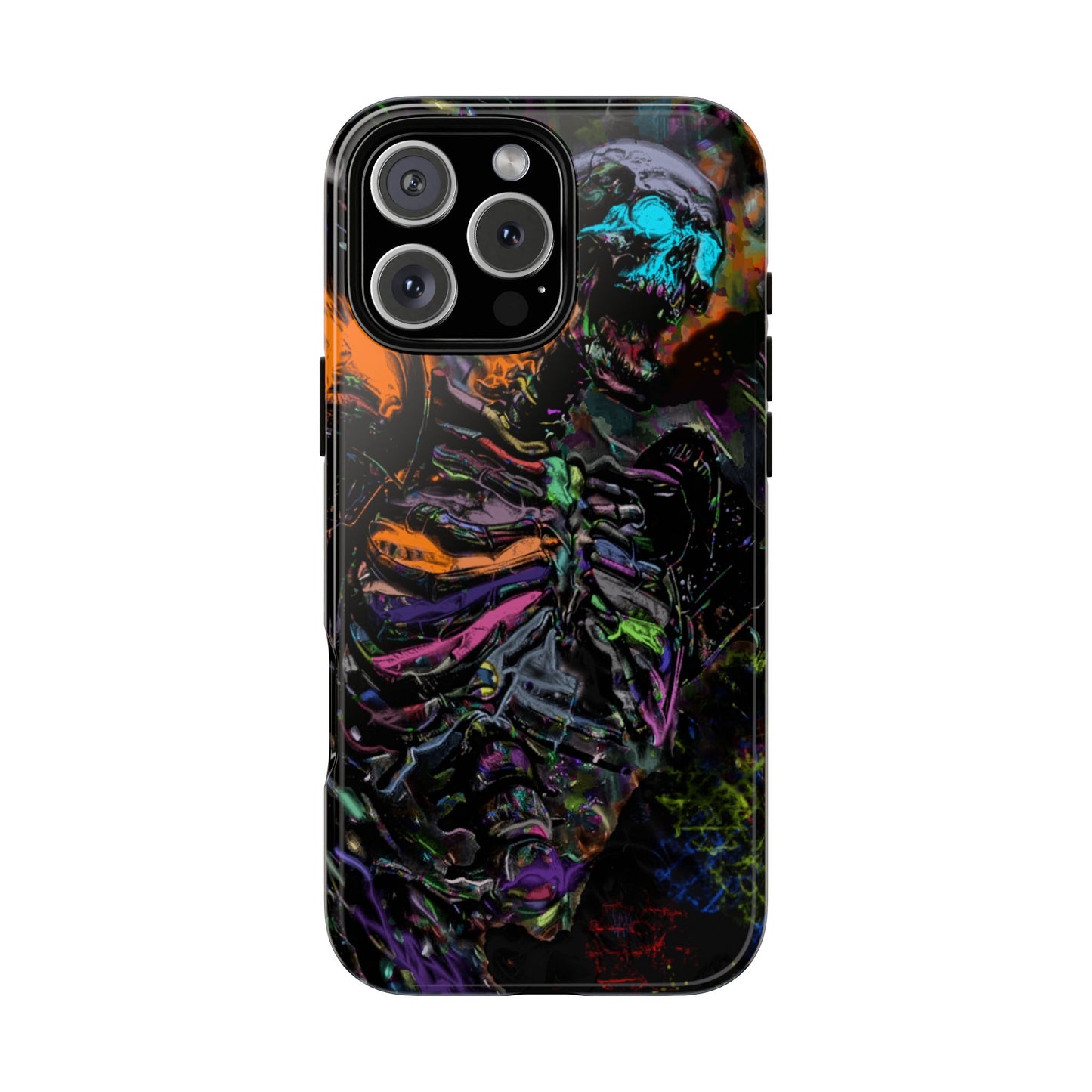 Flaming Skeleton Tough Phone Case