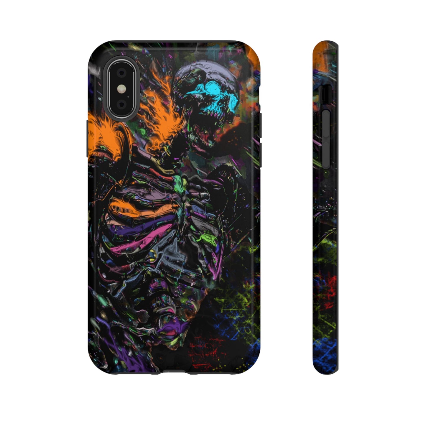 Flaming Skeleton Tough Phone Case