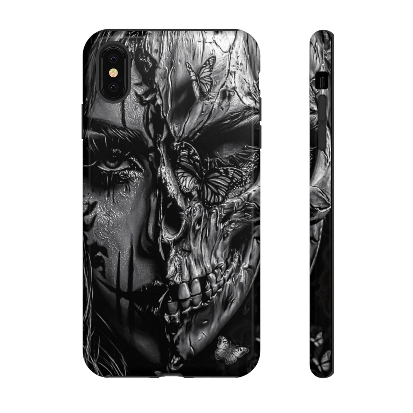 Half Skull Face Tough Phone Case