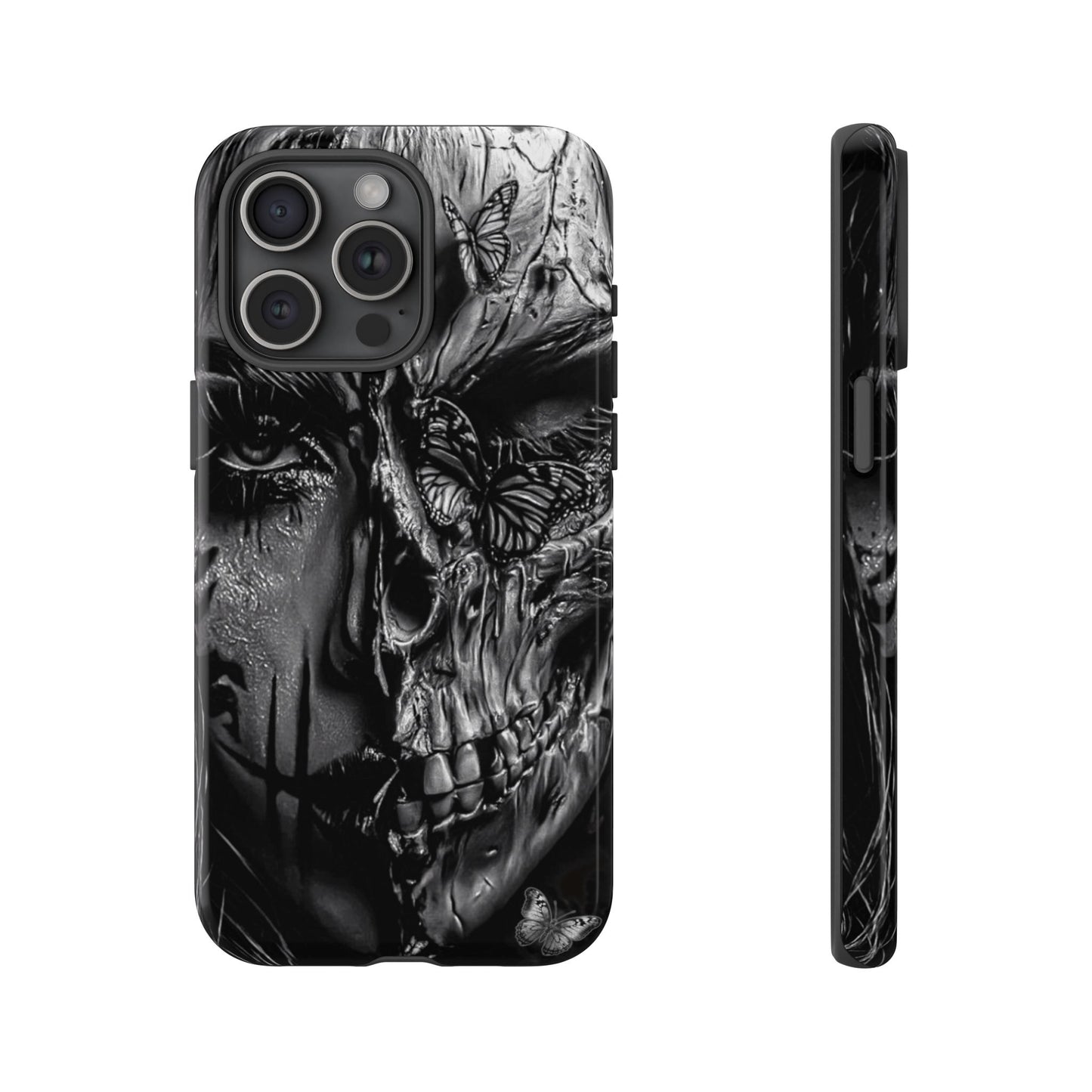 Half Skull Face Tough Phone Case