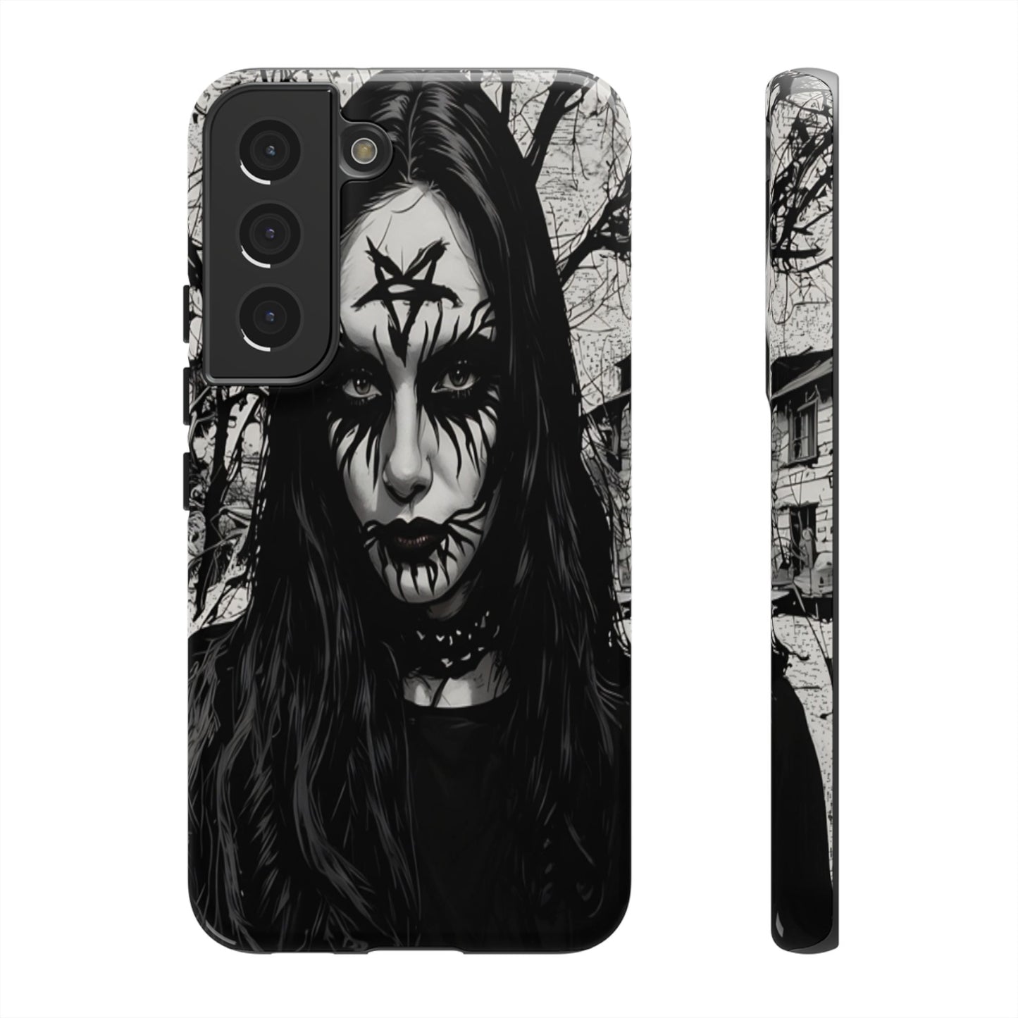 Black Metal Face Tough Phone Case