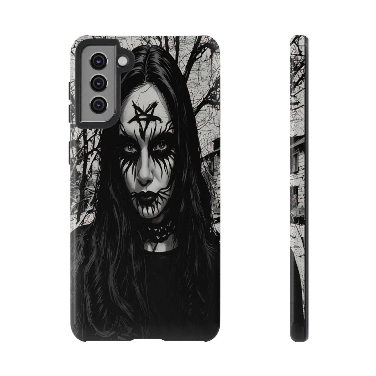 Black Metal Face Tough Phone Case