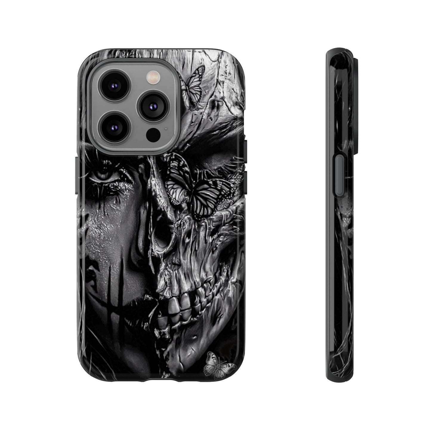 Half Skull Face Tough Phone Case