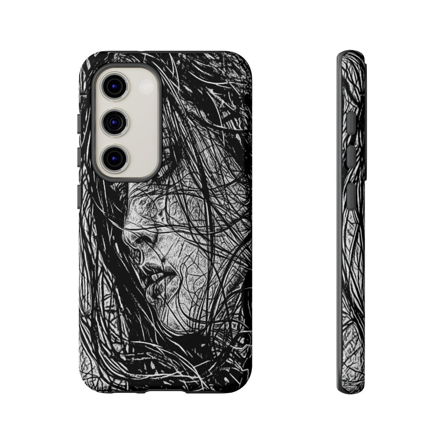 Long Haired Goth Girl Tough Phone Case