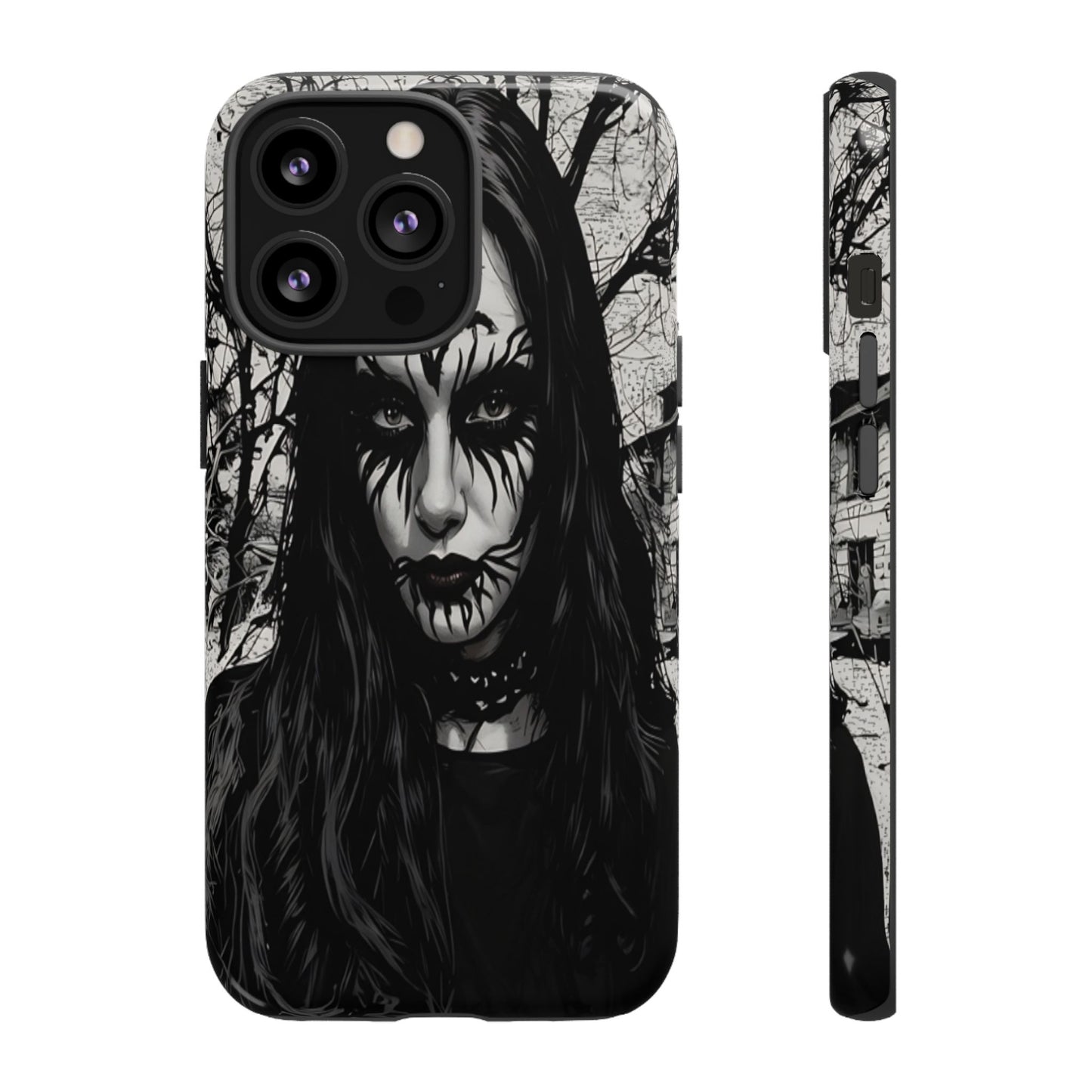 Black Metal Face Tough Phone Case