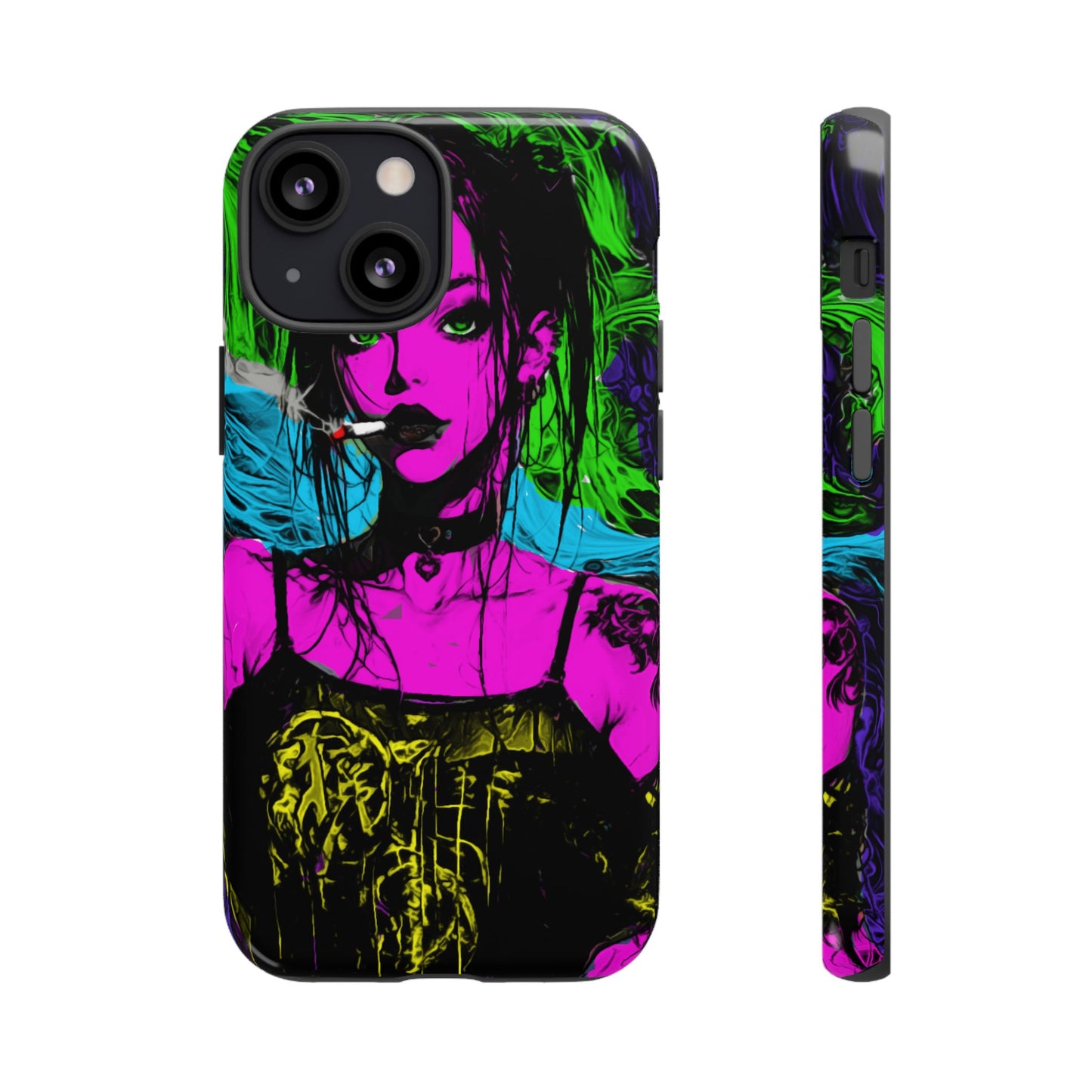 Smoking Girl Tough Phone Case