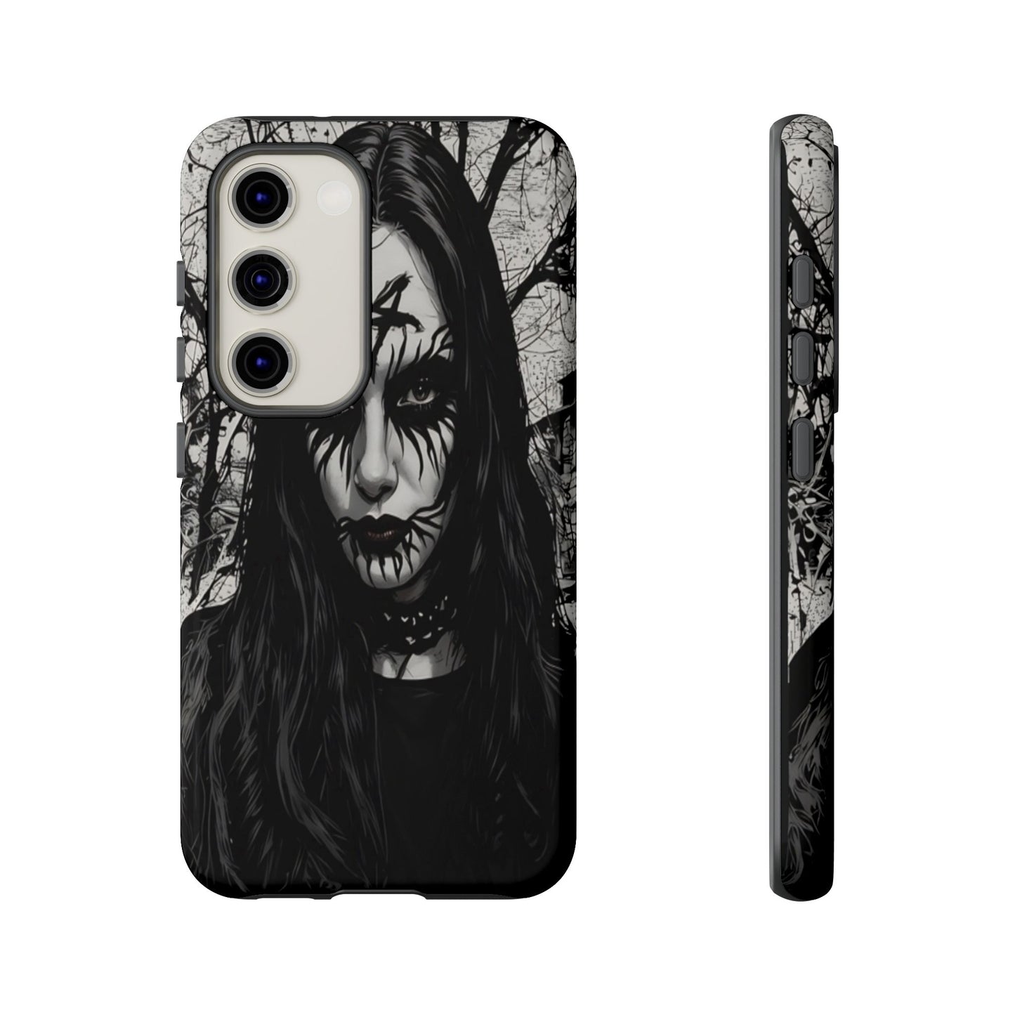 Black Metal Face Tough Phone Case