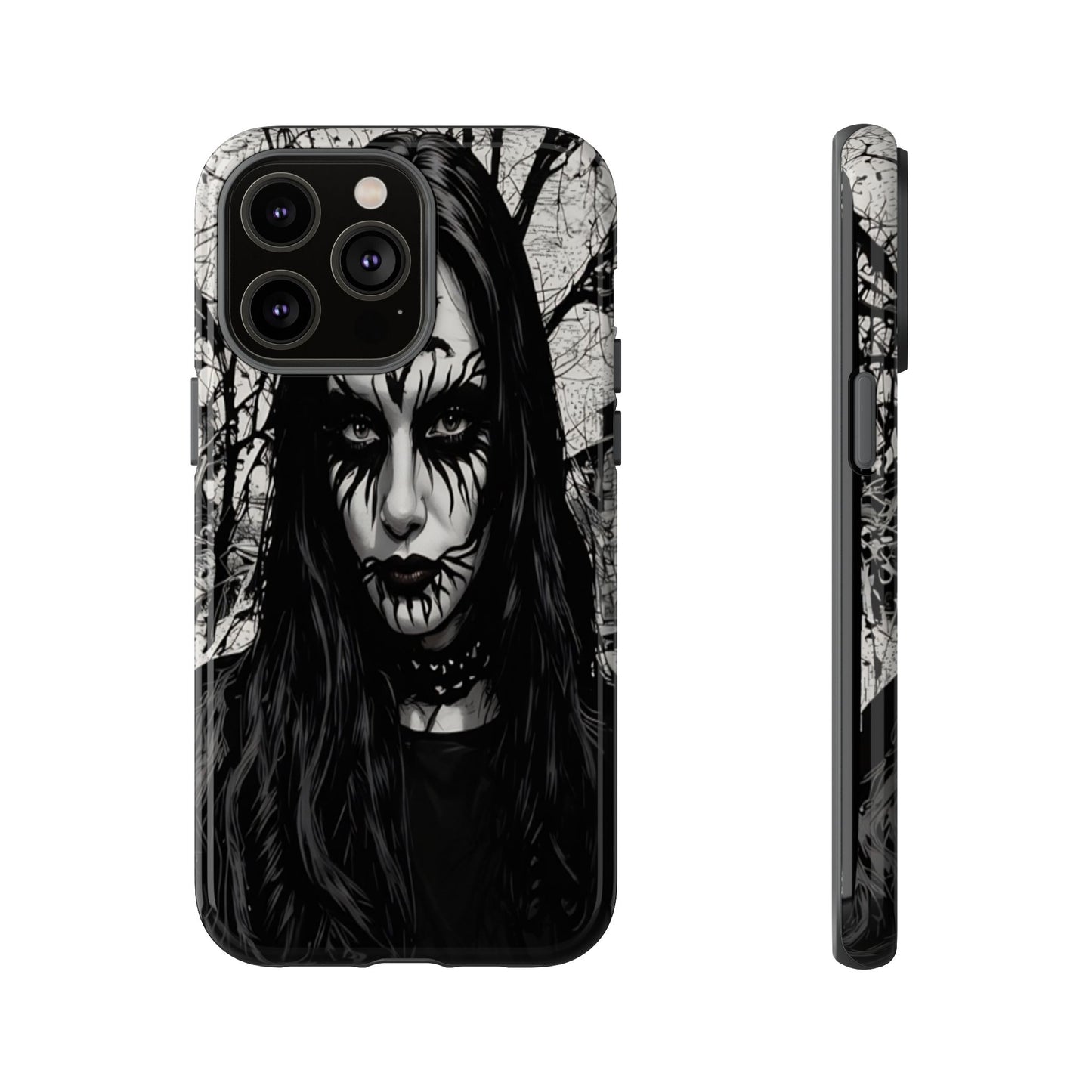 Black Metal Face Tough Phone Case