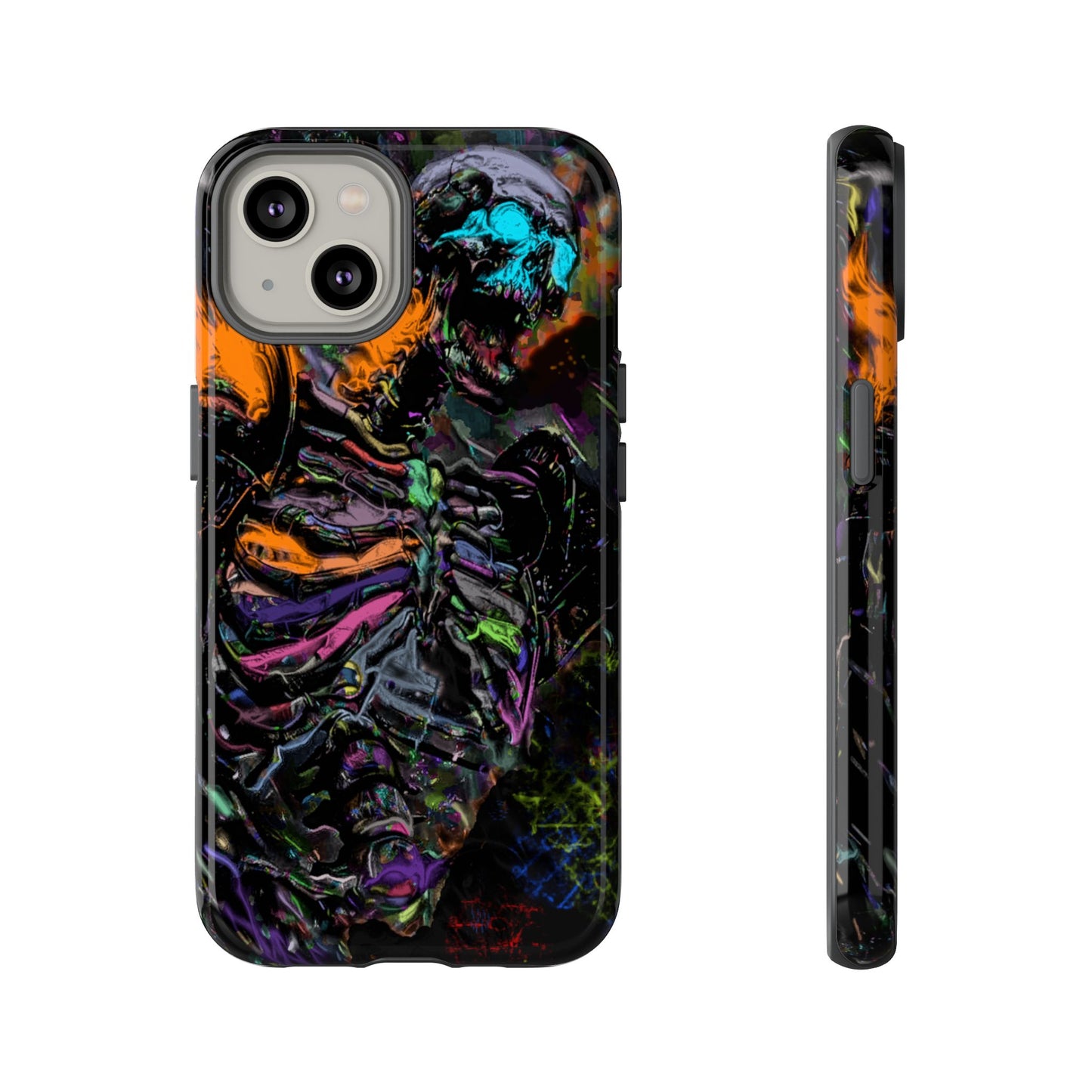 Flaming Skeleton Tough Phone Case