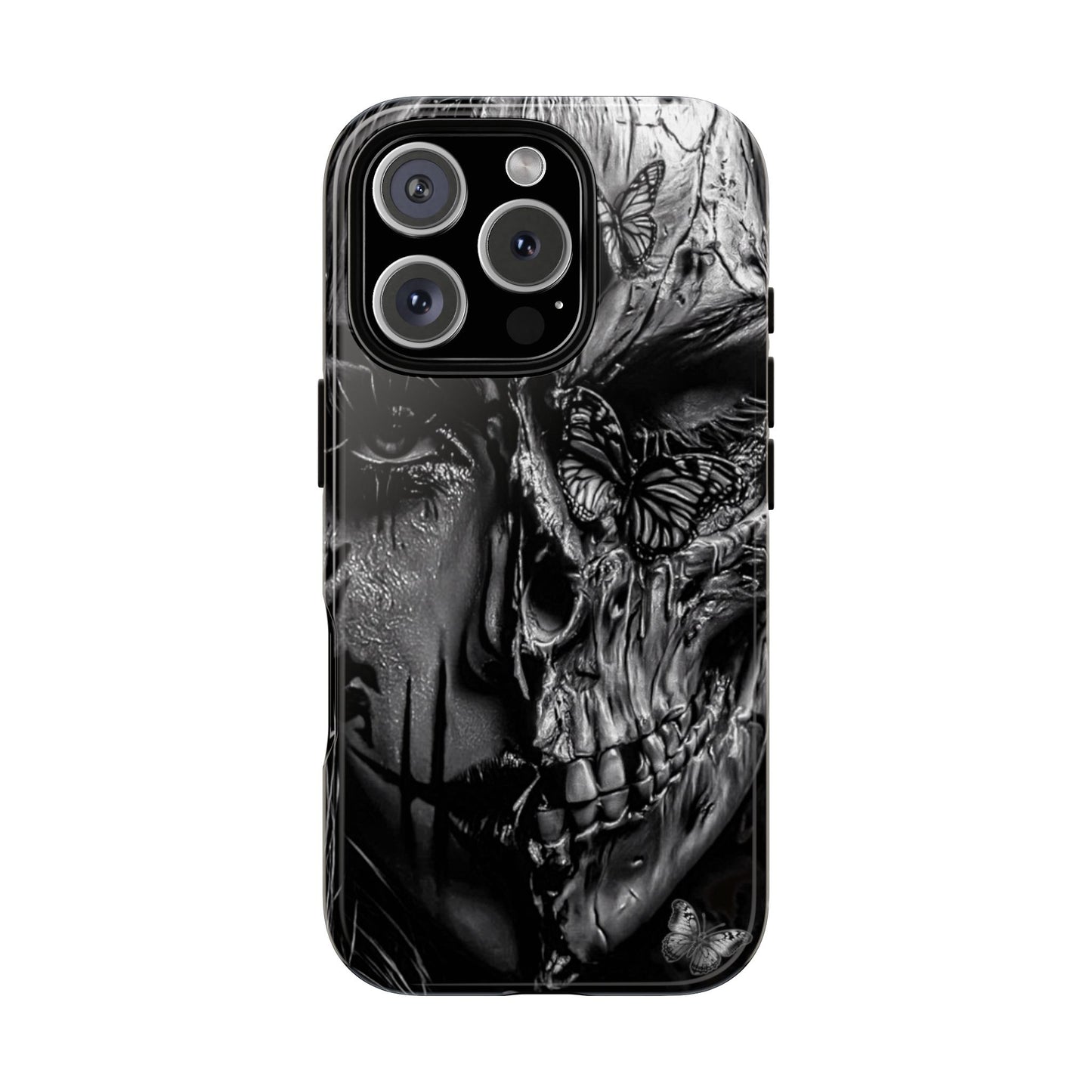 Half Skull Face Tough Phone Case