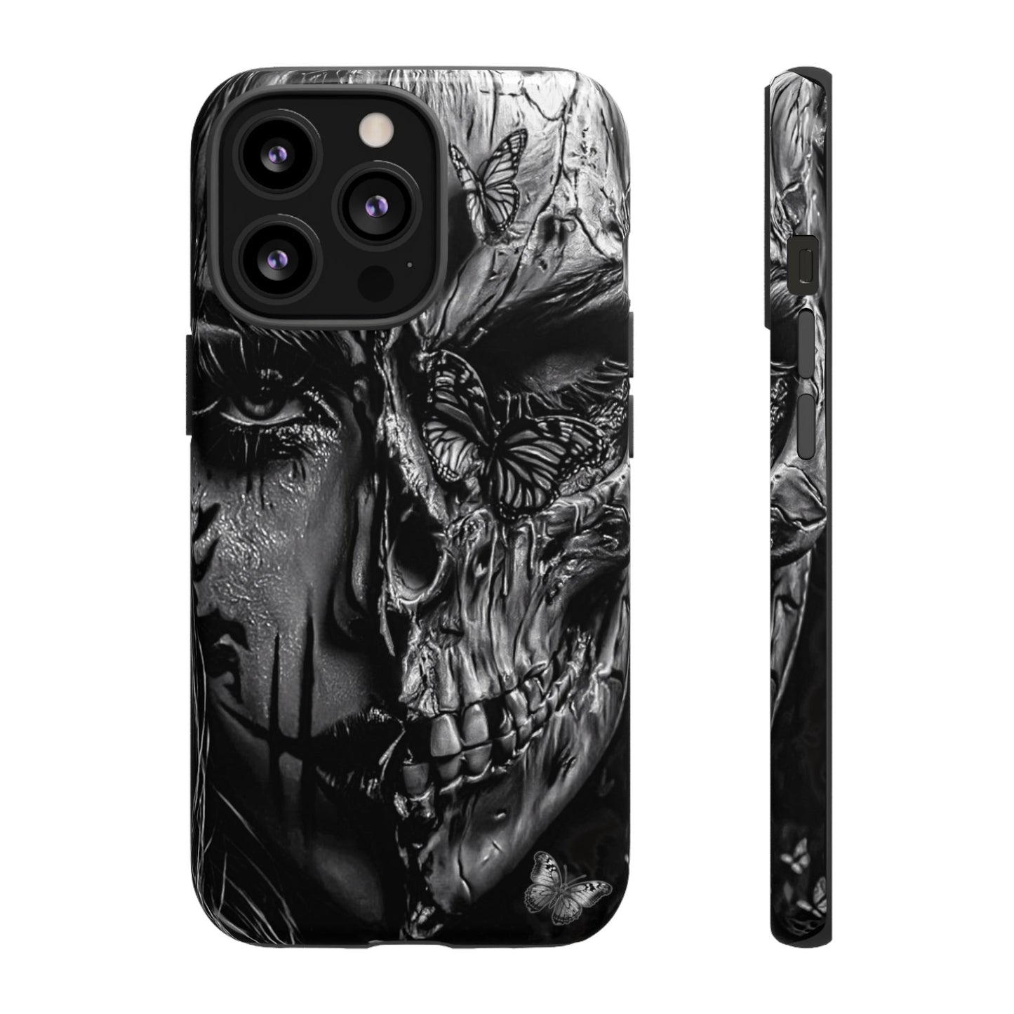 Half Skull Face Tough Phone Case