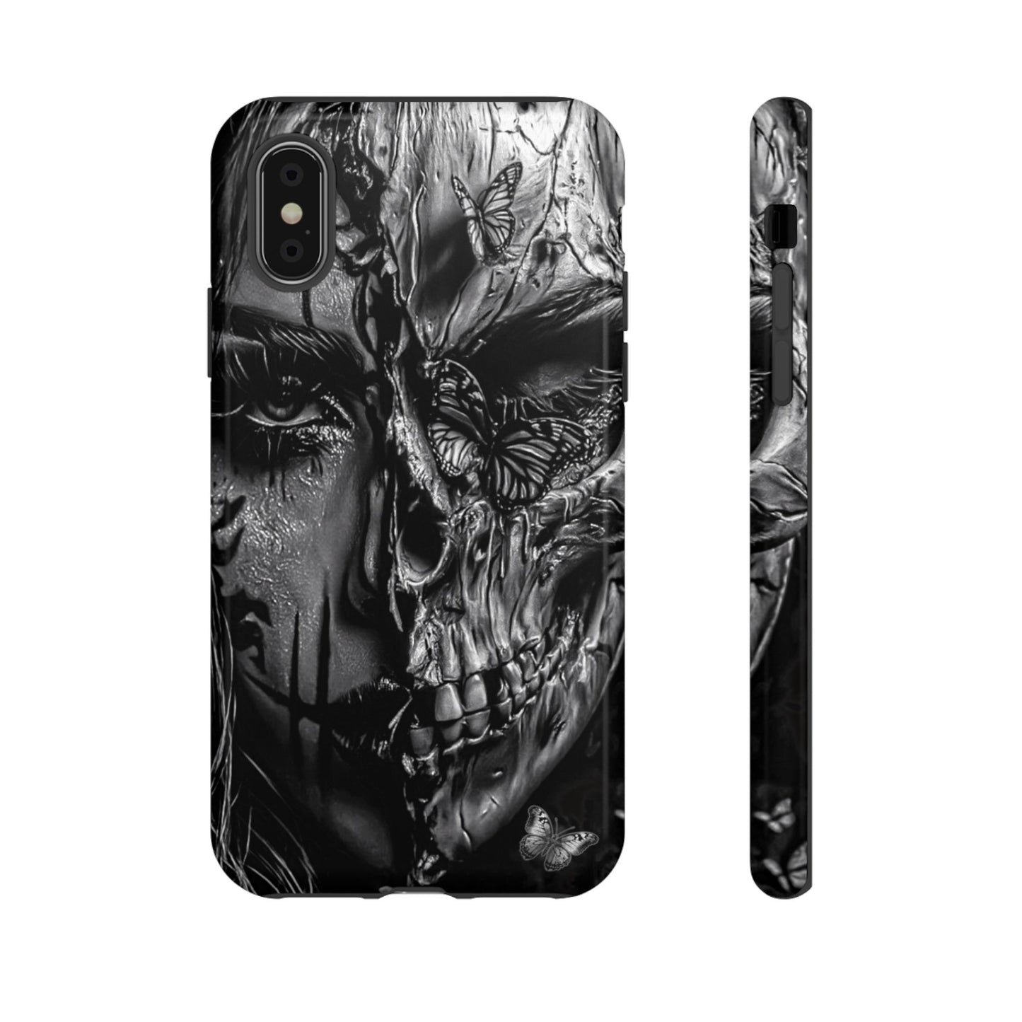 Half Skull Face Tough Phone Case