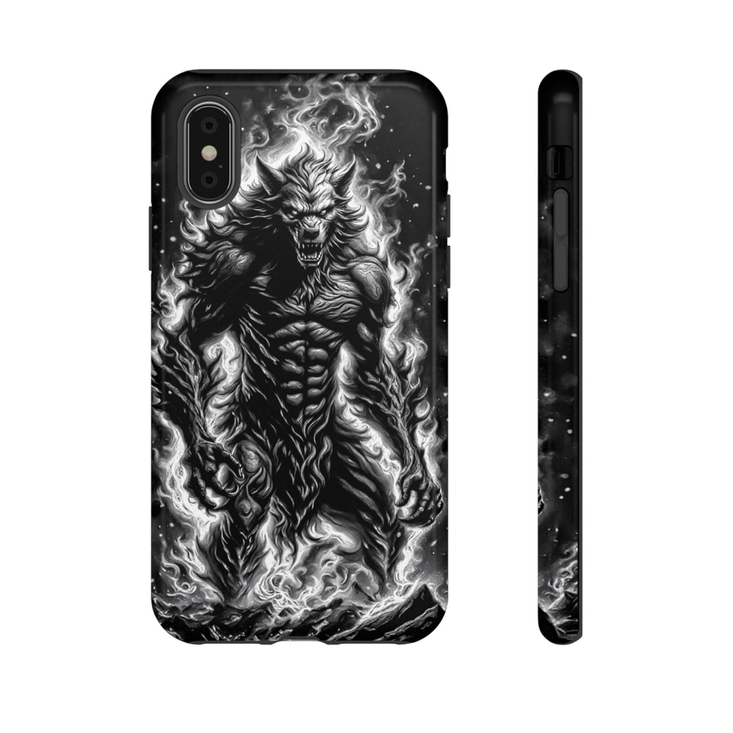 Wolf On Fire Tough Phone Case