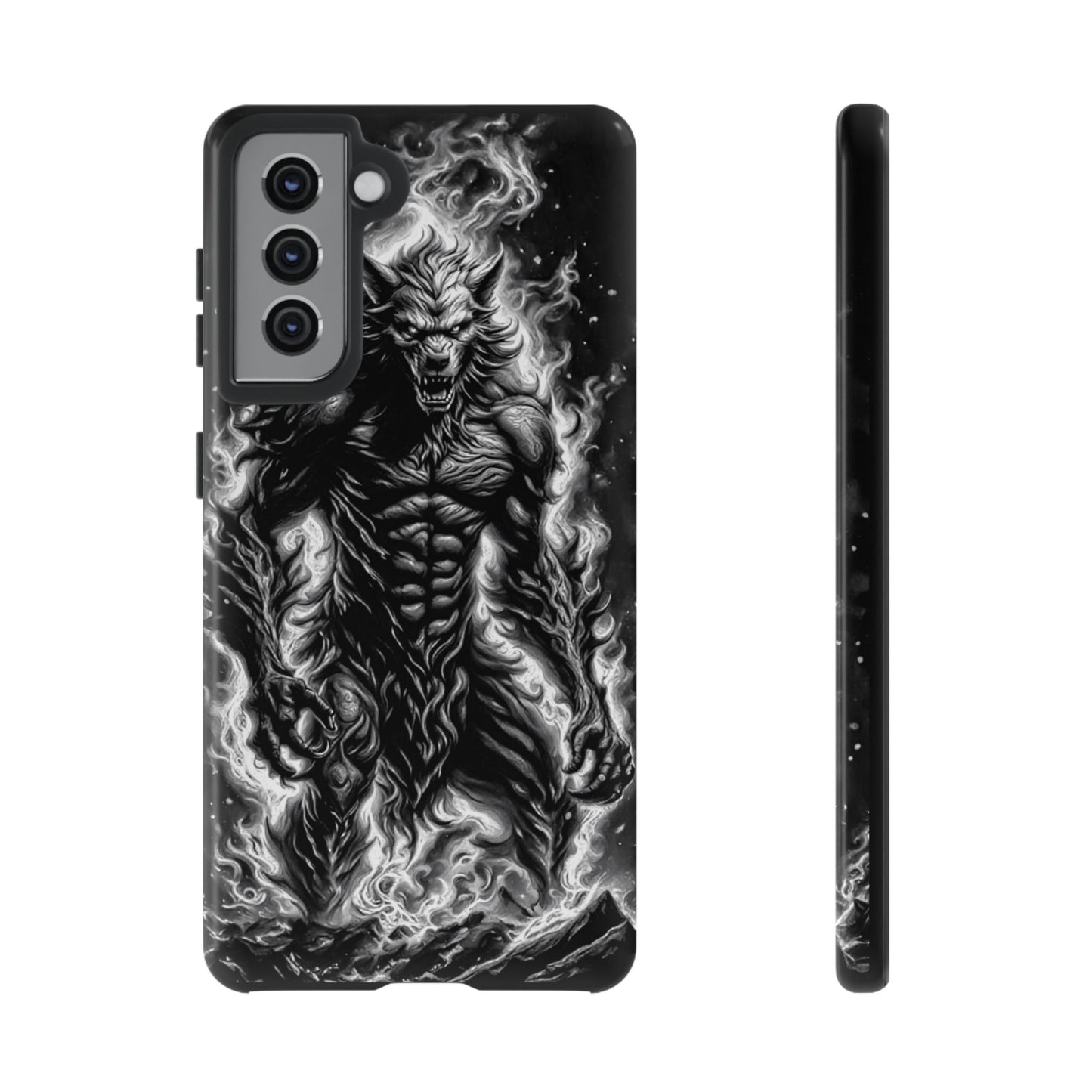 Wolf On Fire Tough Phone Case