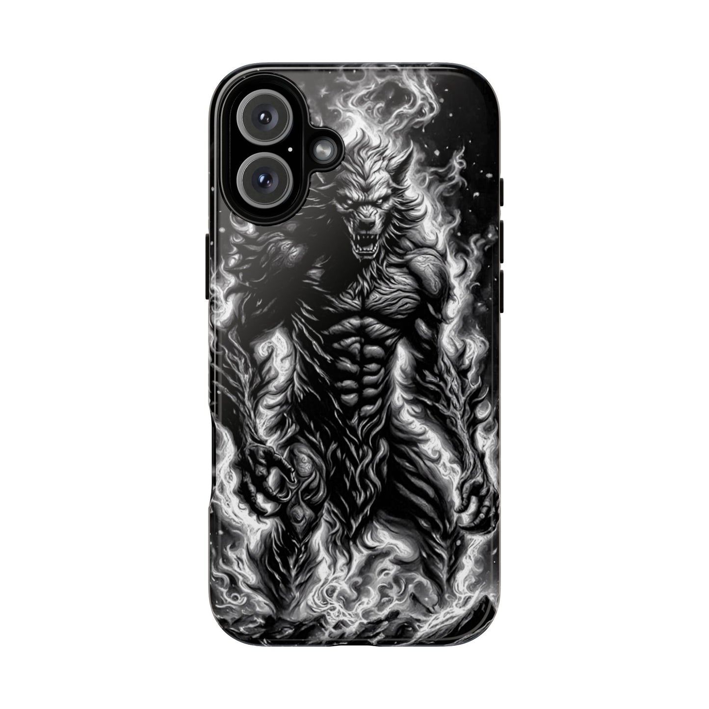 Wolf On Fire Tough Phone Case