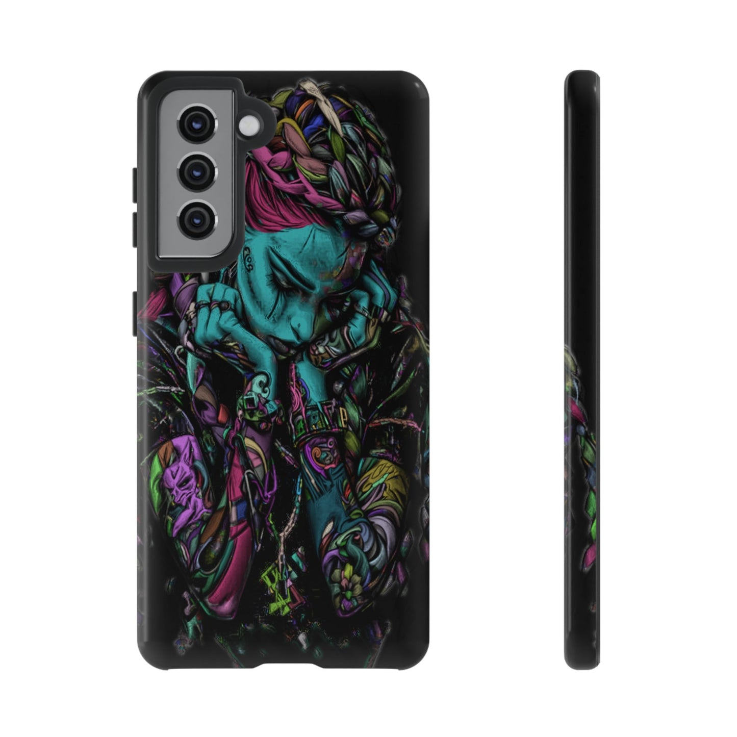 Girl With Braides Tough Phone Case