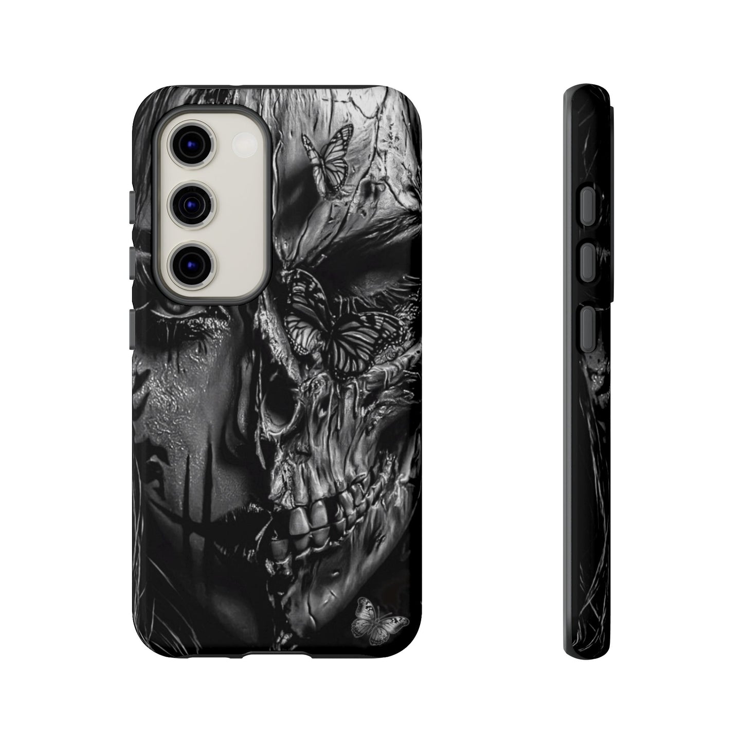 Half Skull Face Tough Phone Case