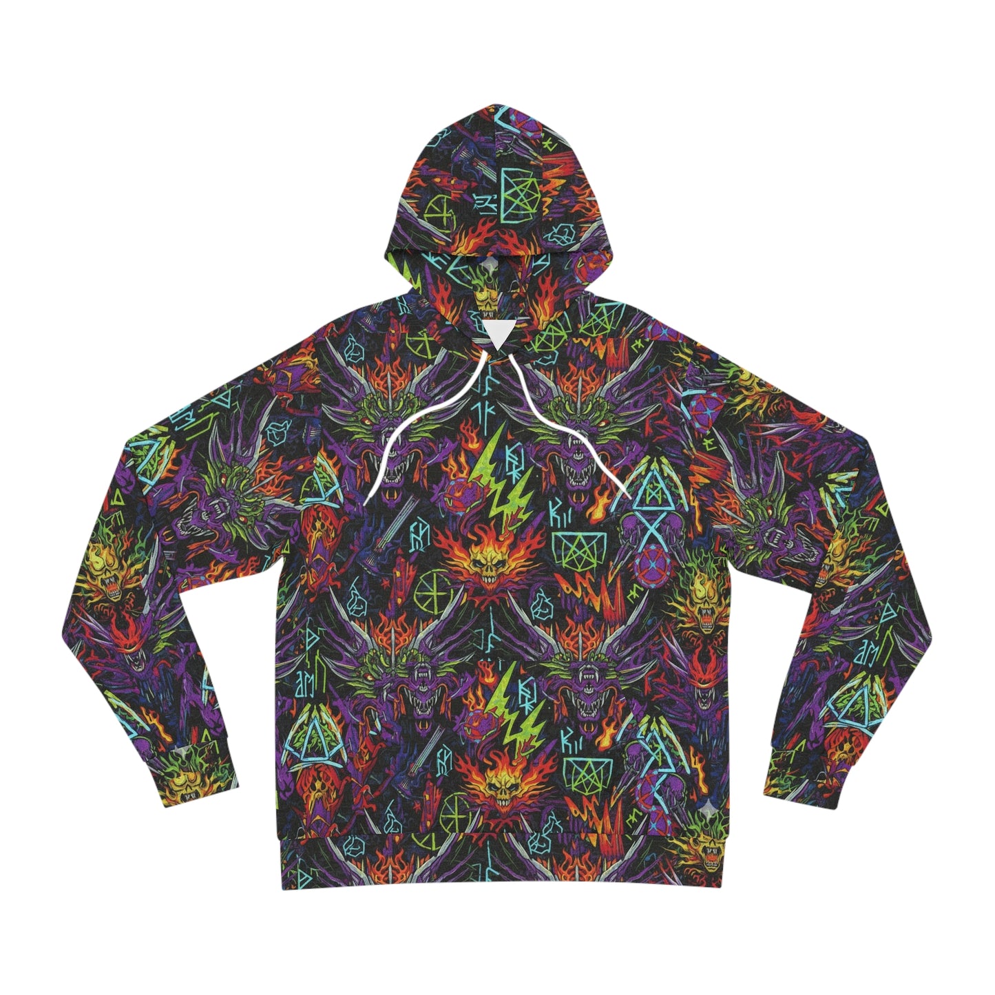 Psychedelic Neon Symbols Hoodie