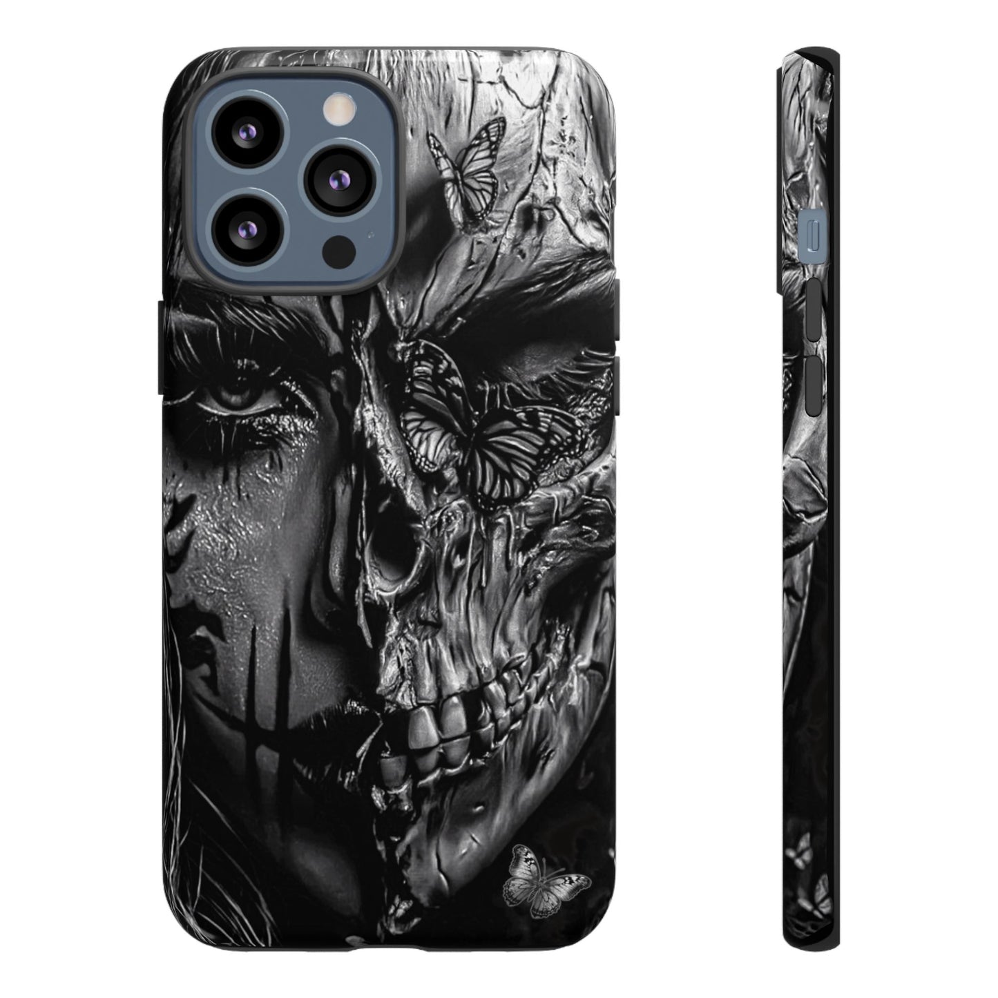 Half Skull Face Tough Phone Case