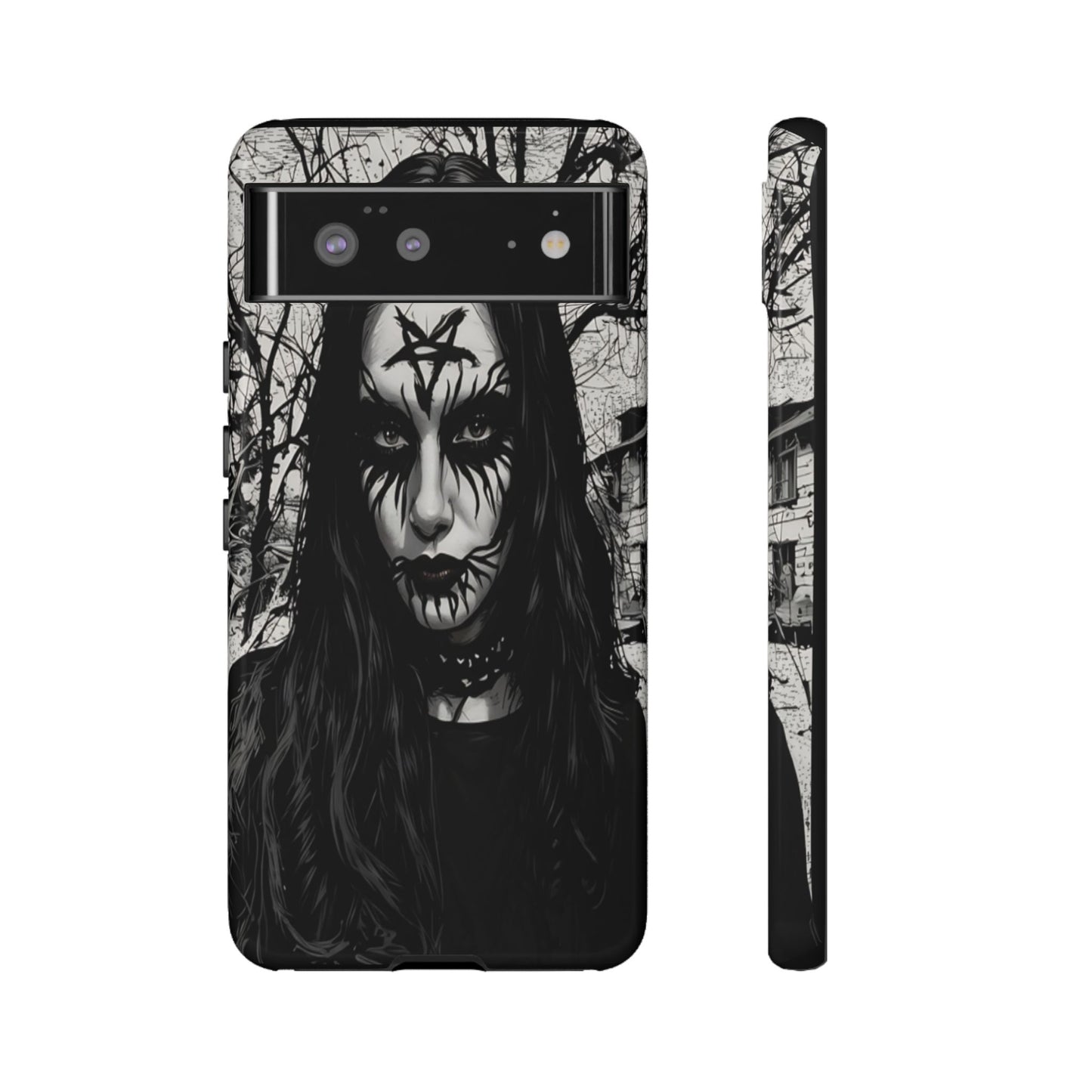 Black Metal Face Tough Phone Case