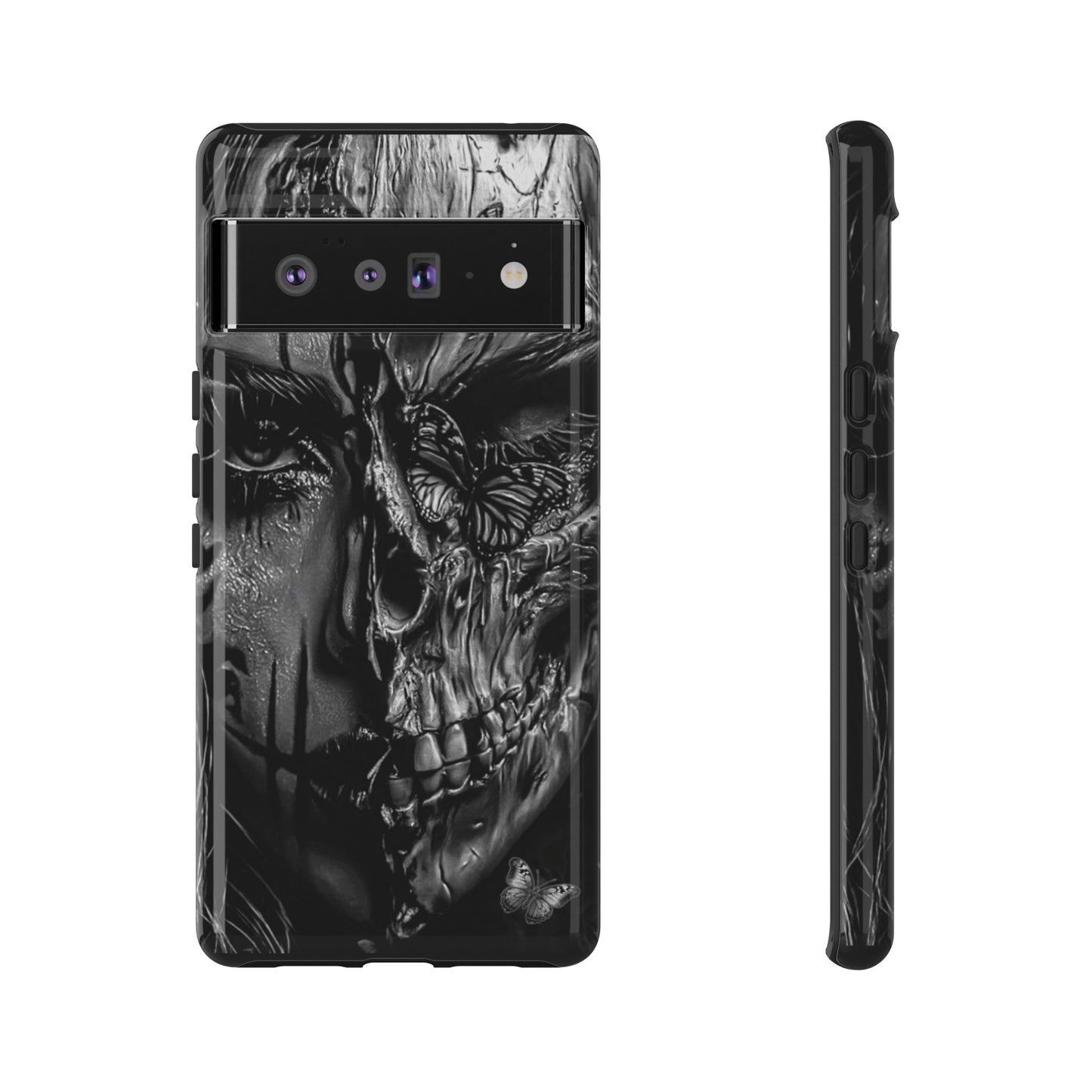 Half Skull Face Tough Phone Case