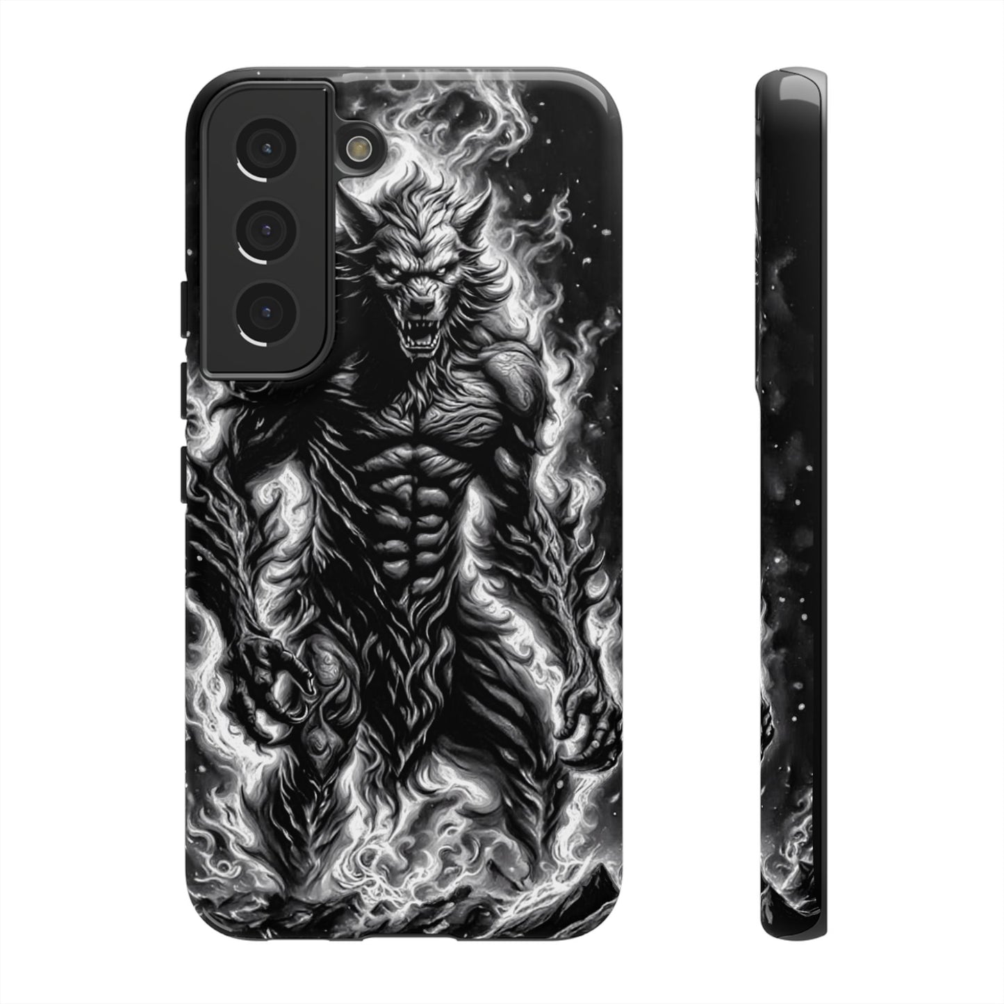 Wolf On Fire Tough Phone Case