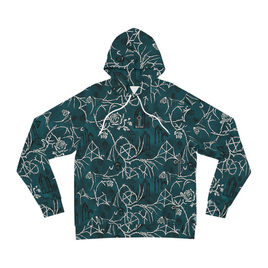 Green Unique Gothic Floral Hoodie