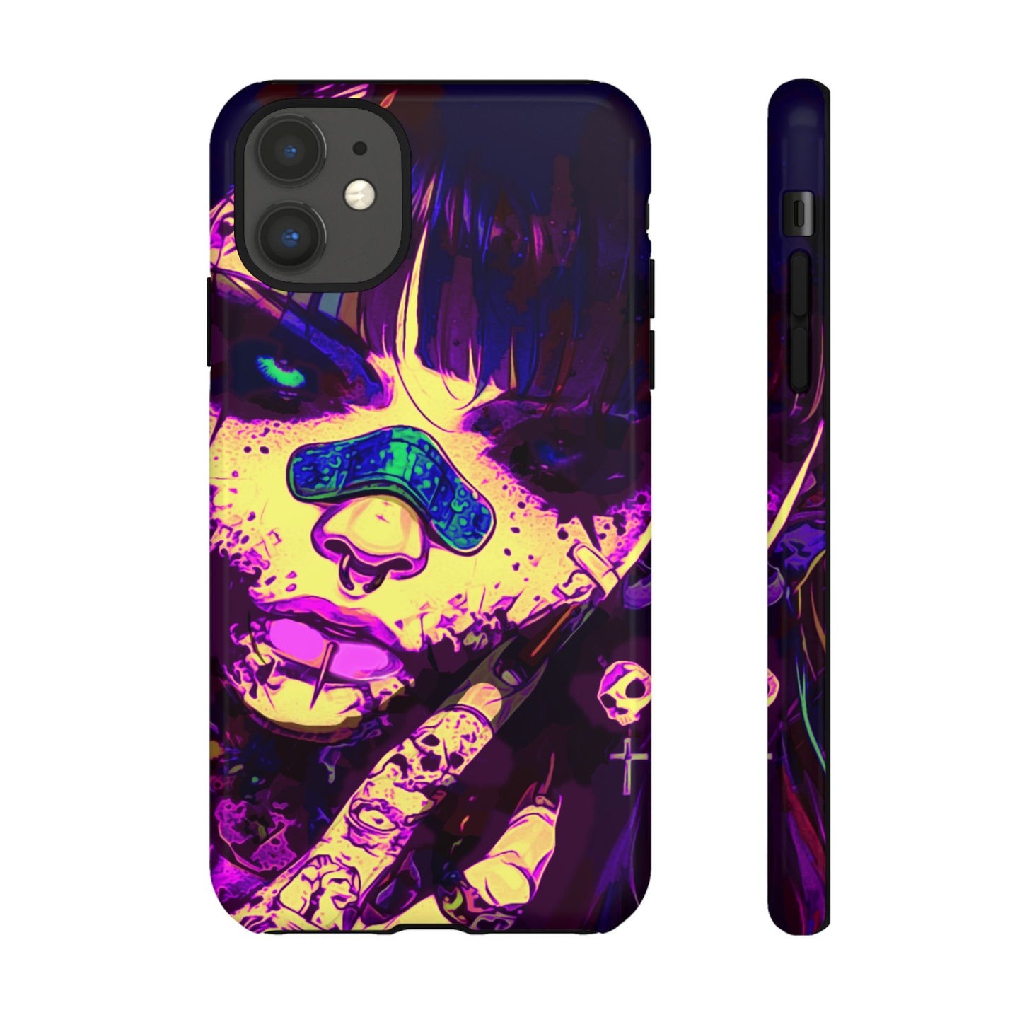 Punk Bandaid Girl Tough Phone Case