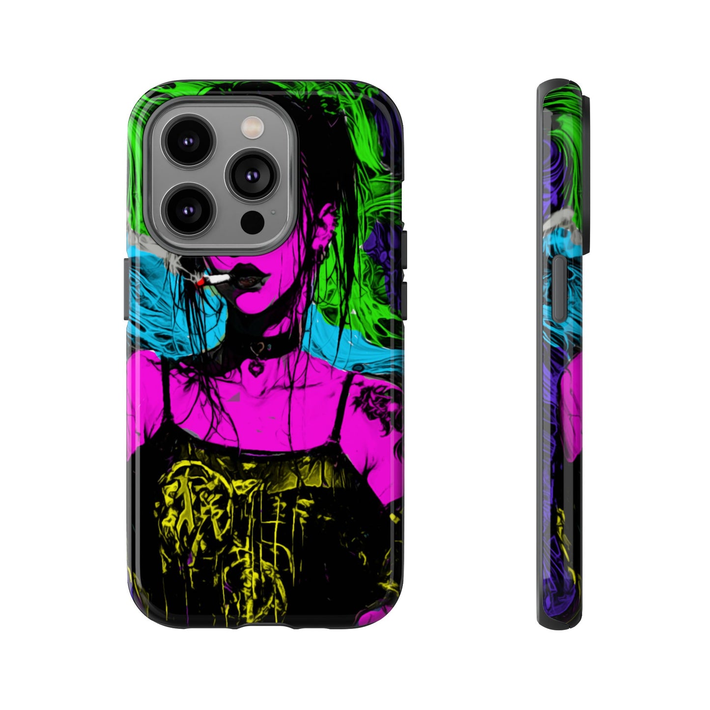 Smoking Girl Tough Phone Case