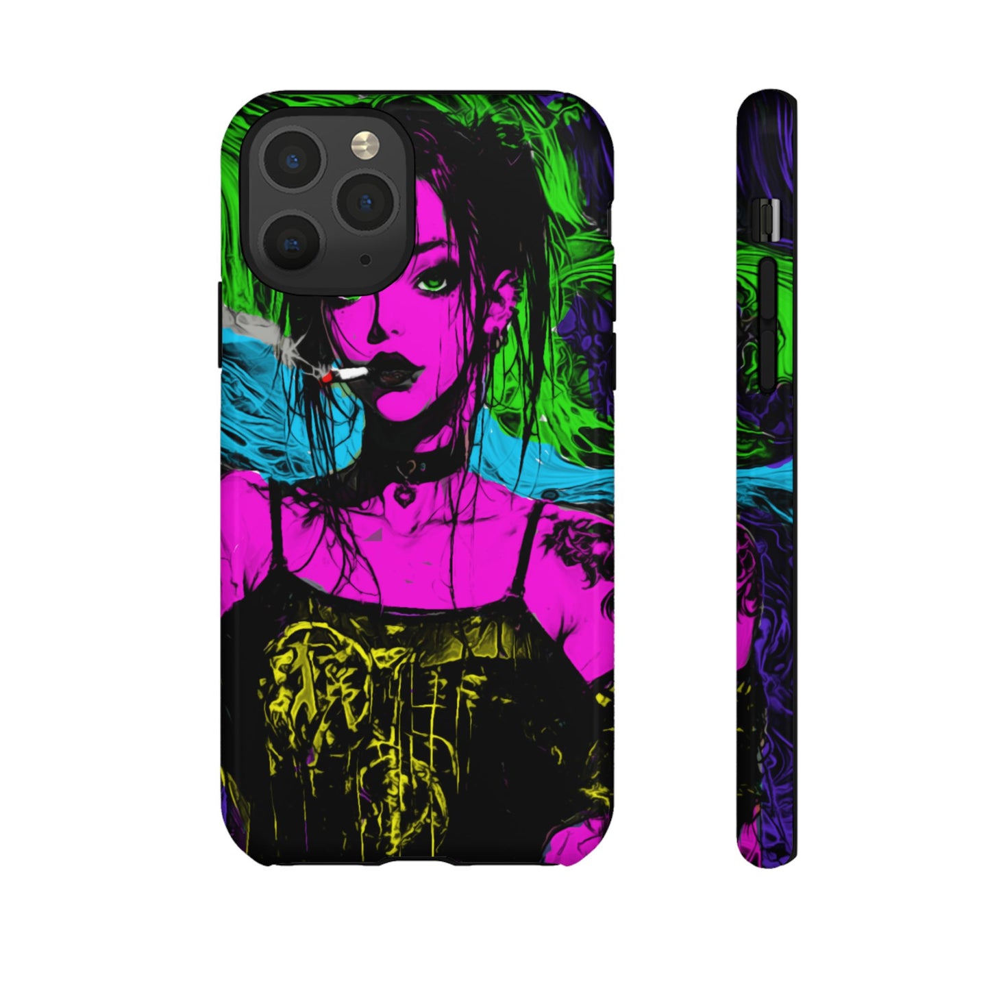 Smoking Girl Tough Phone Case