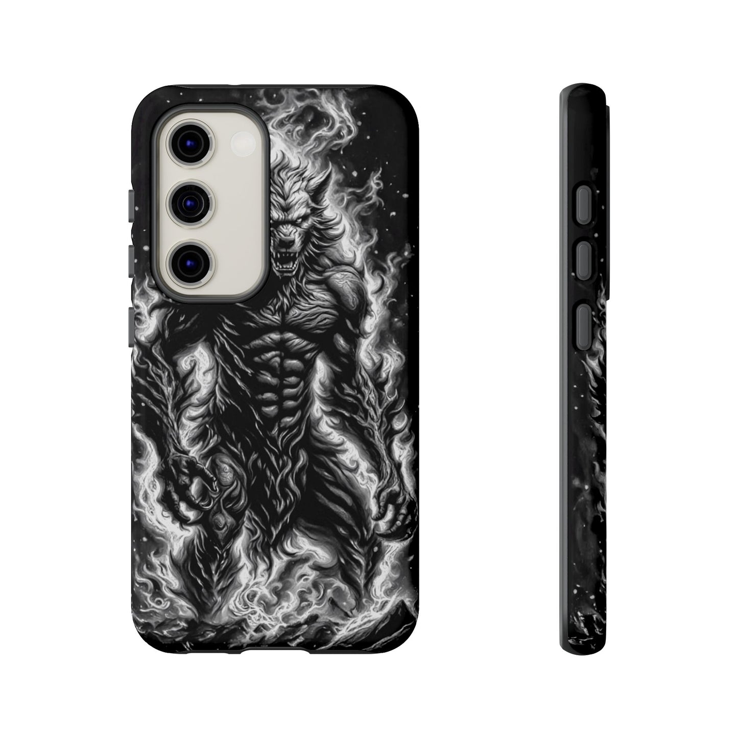 Wolf On Fire Tough Phone Case