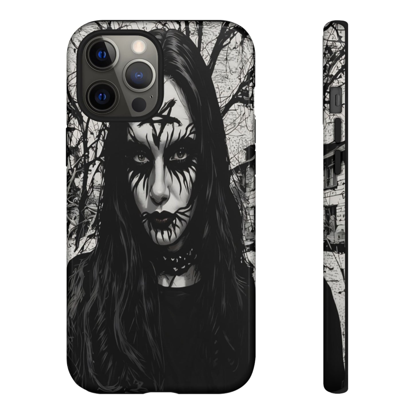 Black Metal Face Tough Phone Case