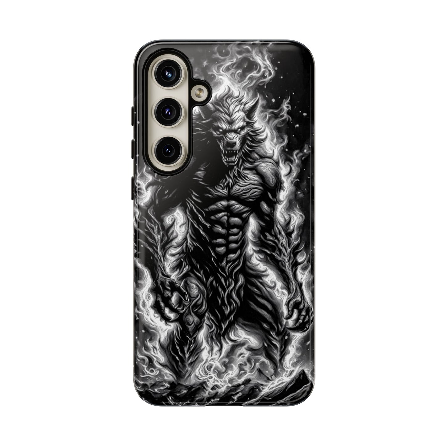 Wolf On Fire Tough Phone Case