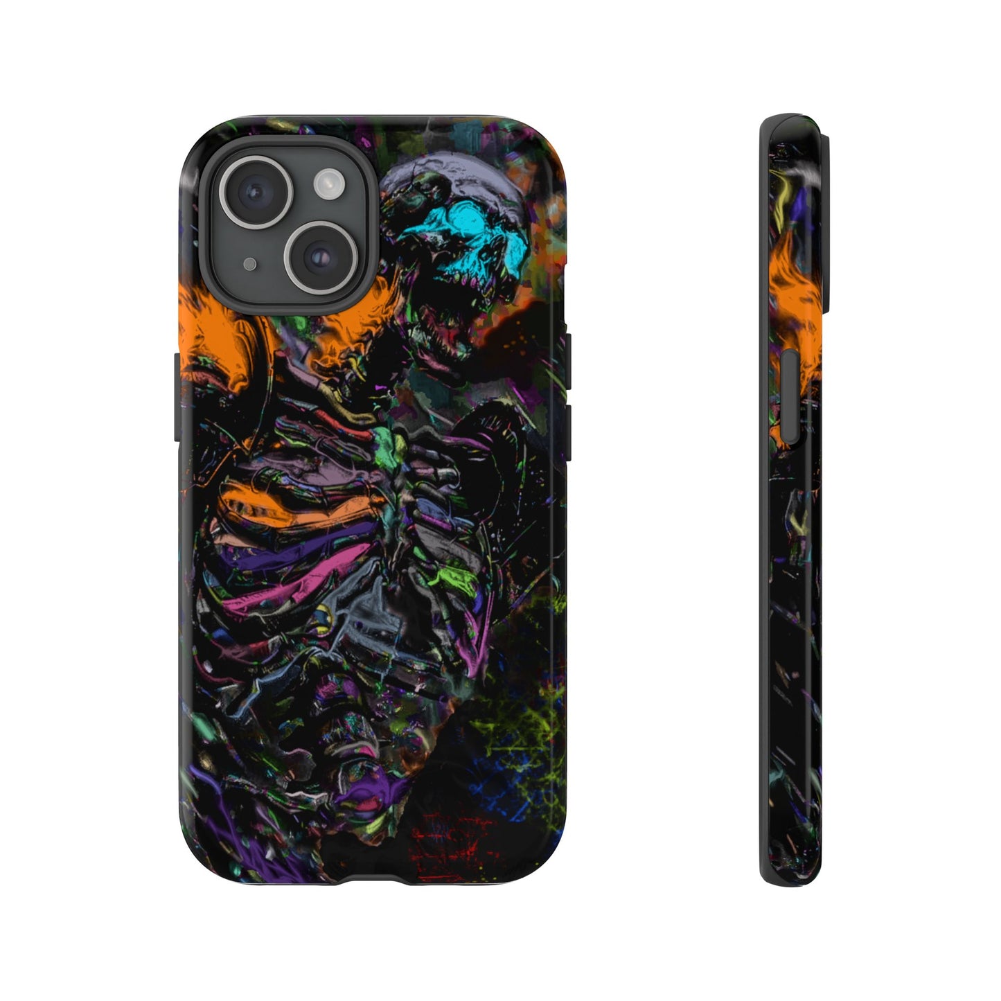 Flaming Skeleton Tough Phone Case