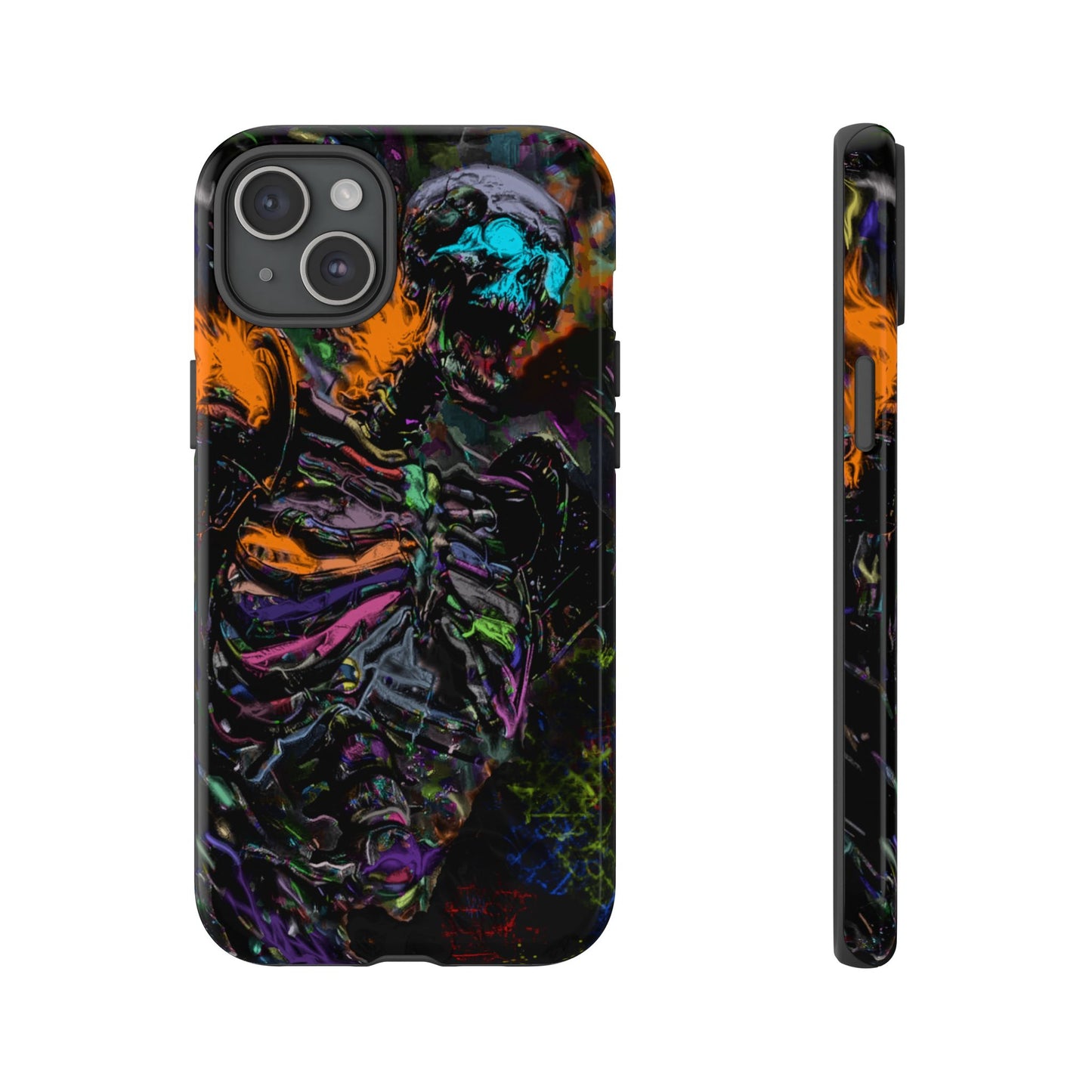 Flaming Skeleton Tough Phone Case