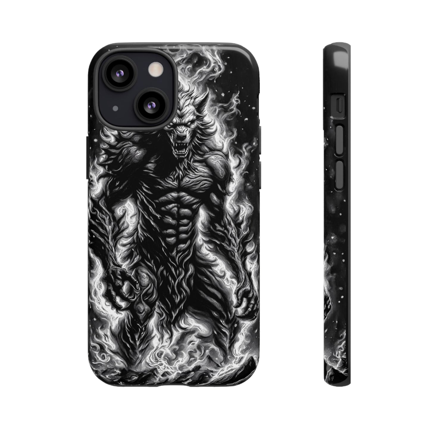 Wolf On Fire Tough Phone Case