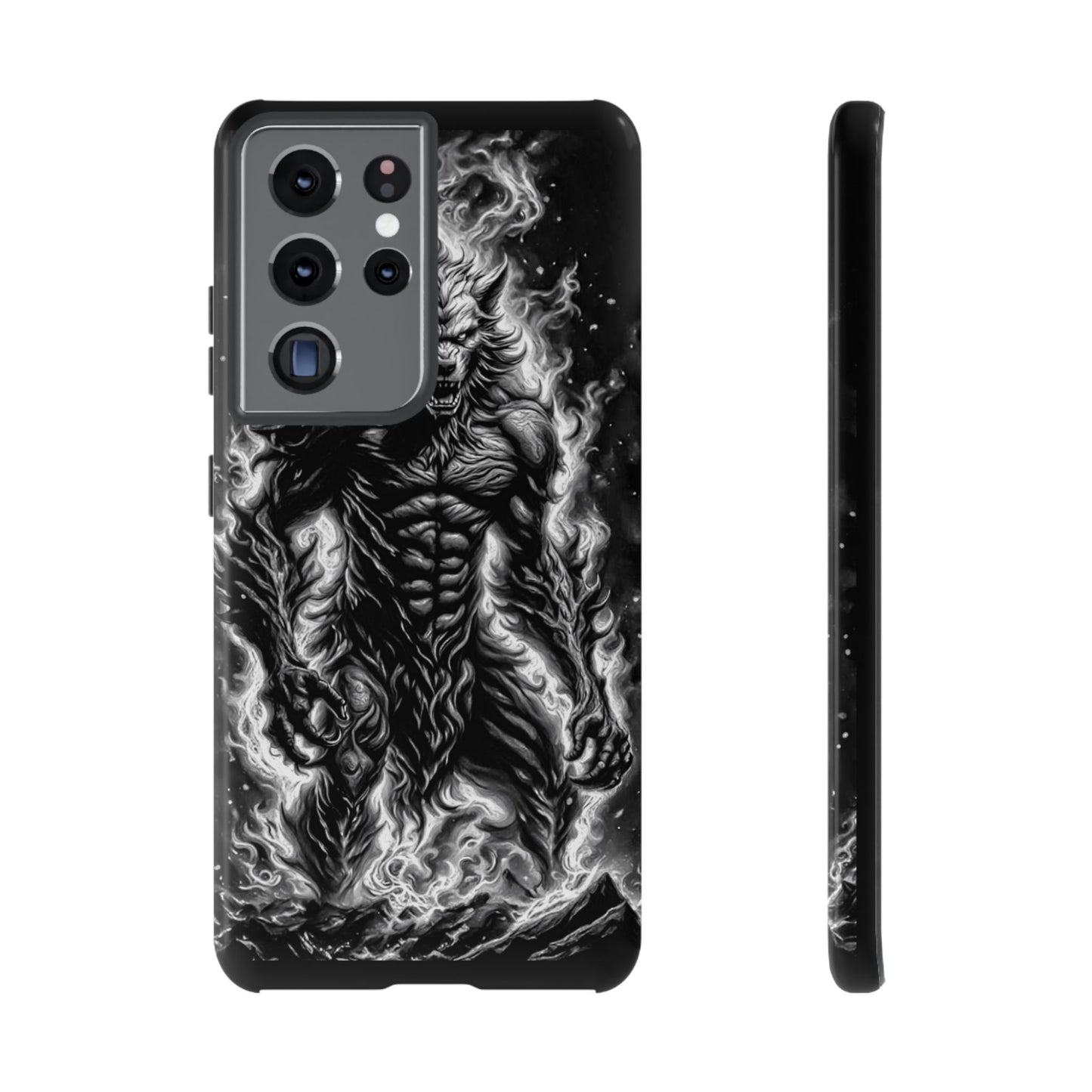 Wolf On Fire Tough Phone Case