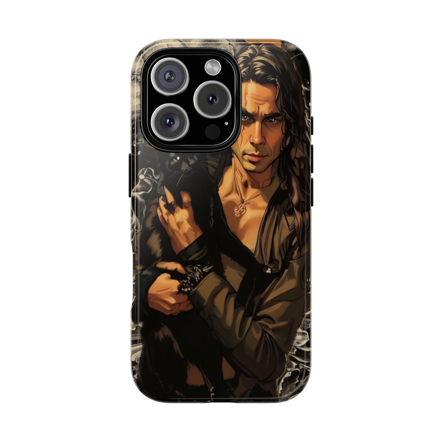 Black Cat Goth Man Tough Phone Case