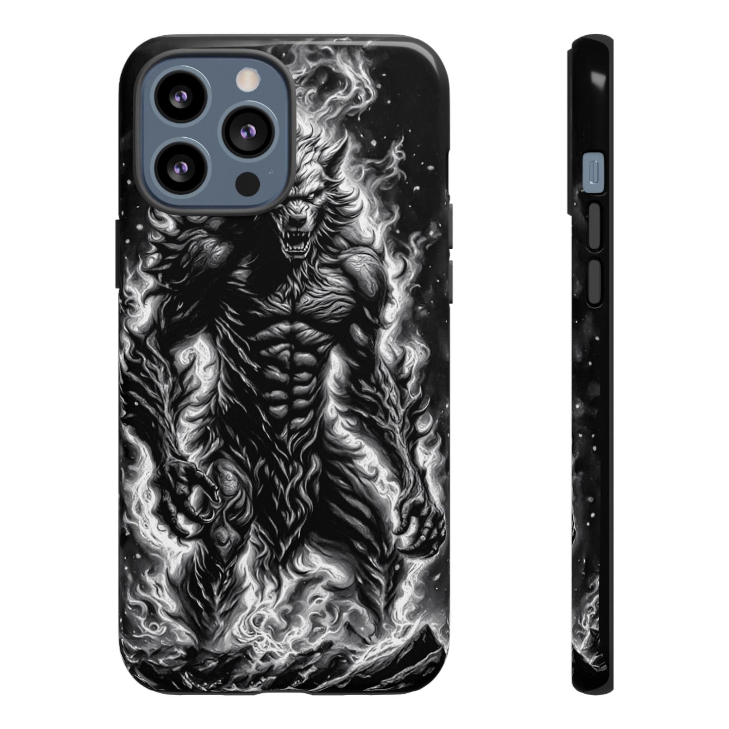 Wolf On Fire Tough Phone Case