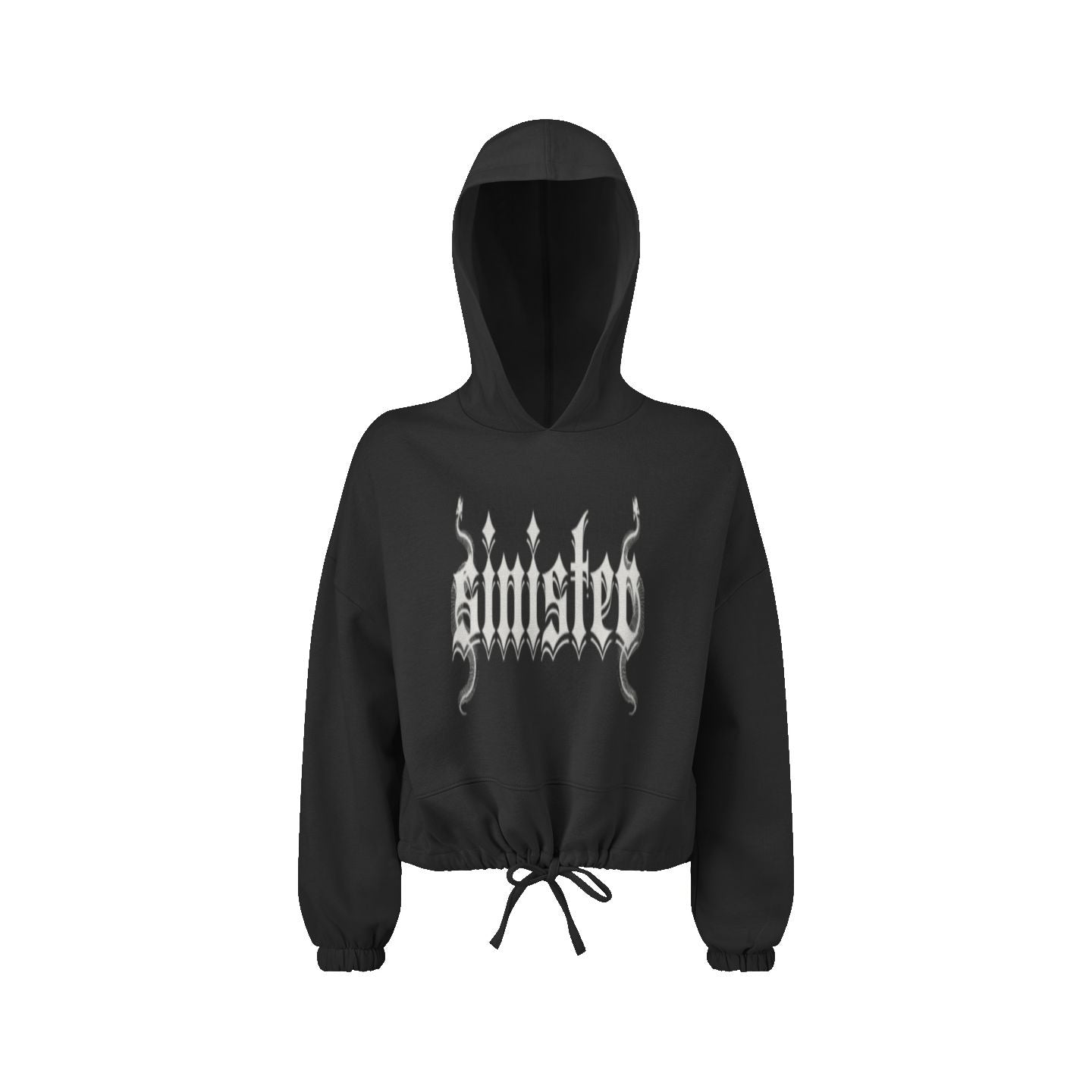 Sinister Ladies' Cropped Oversize Hooded Sweatshirt