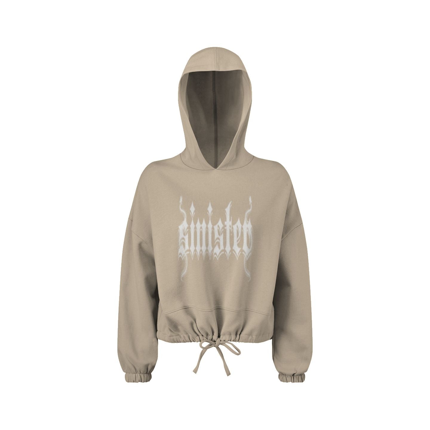 Sinister Ladies' Cropped Oversize Hooded Sweatshirt
