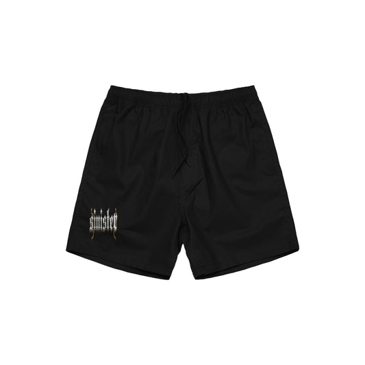 Sinister Black Beach Shorts